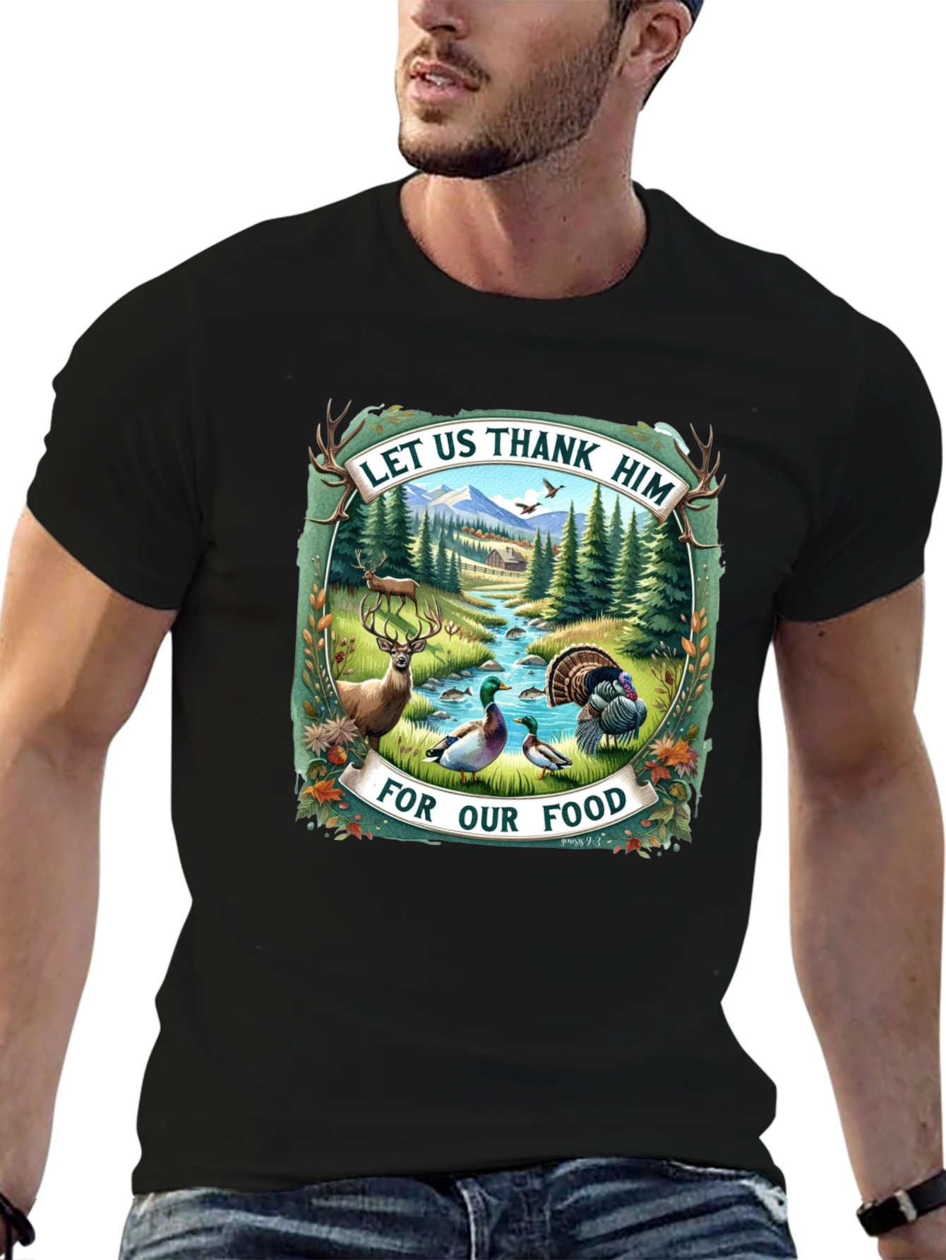 Let Us Thank Him Graphic Tee