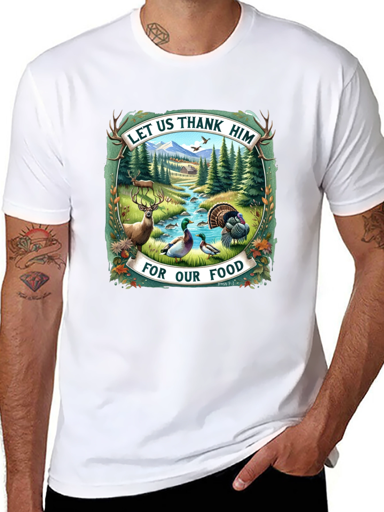 Let Us Thank Him Graphic Tee