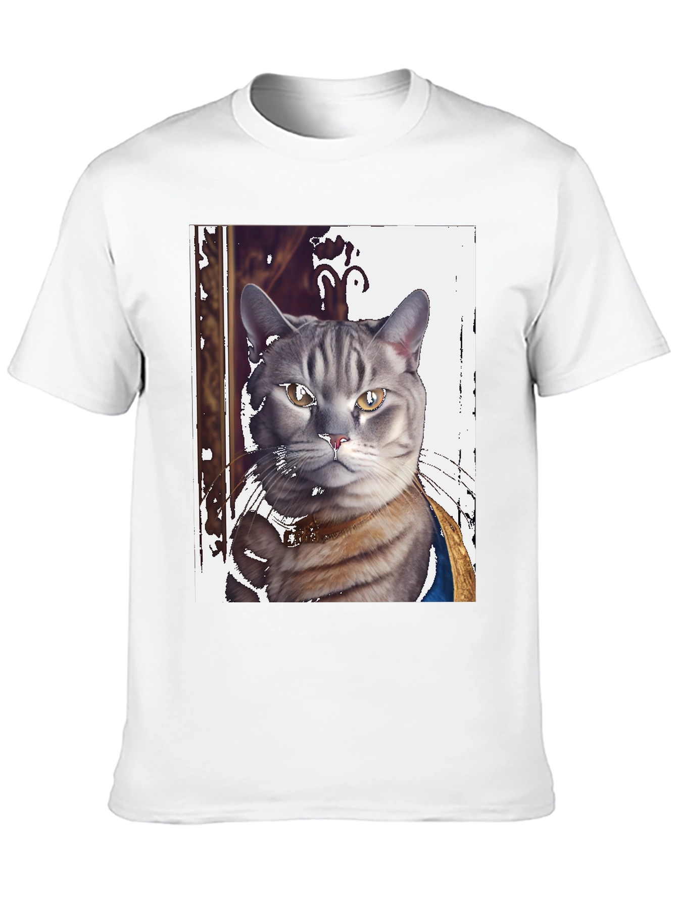 Cat Portrait Graphic Tee - Funny Feline T-Shirt
