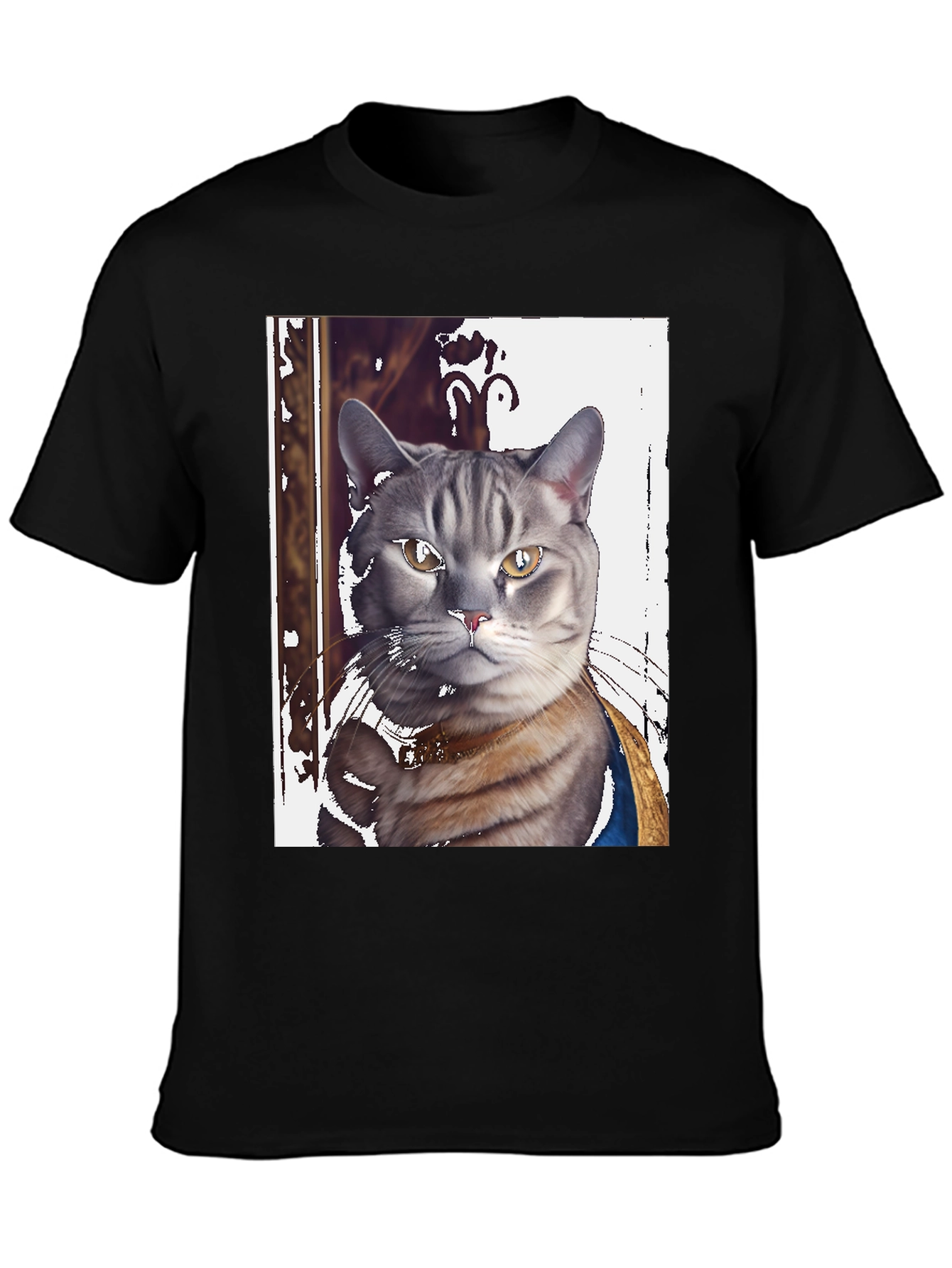 Cat Portrait Graphic Tee - Funny Feline T-Shirt