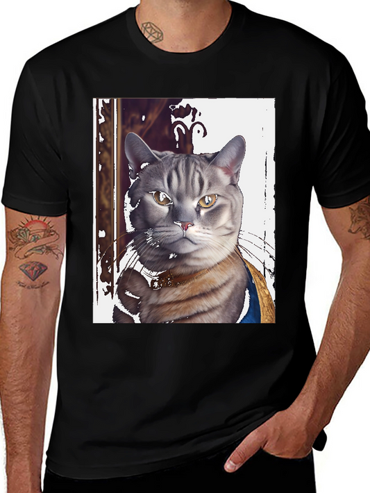 Cat Portrait Graphic Tee - Funny Feline T-Shirt