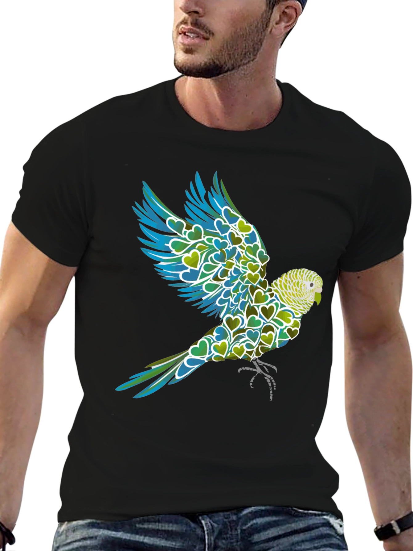 Parrot Heart T-Shirt - Mens Graphic Tee