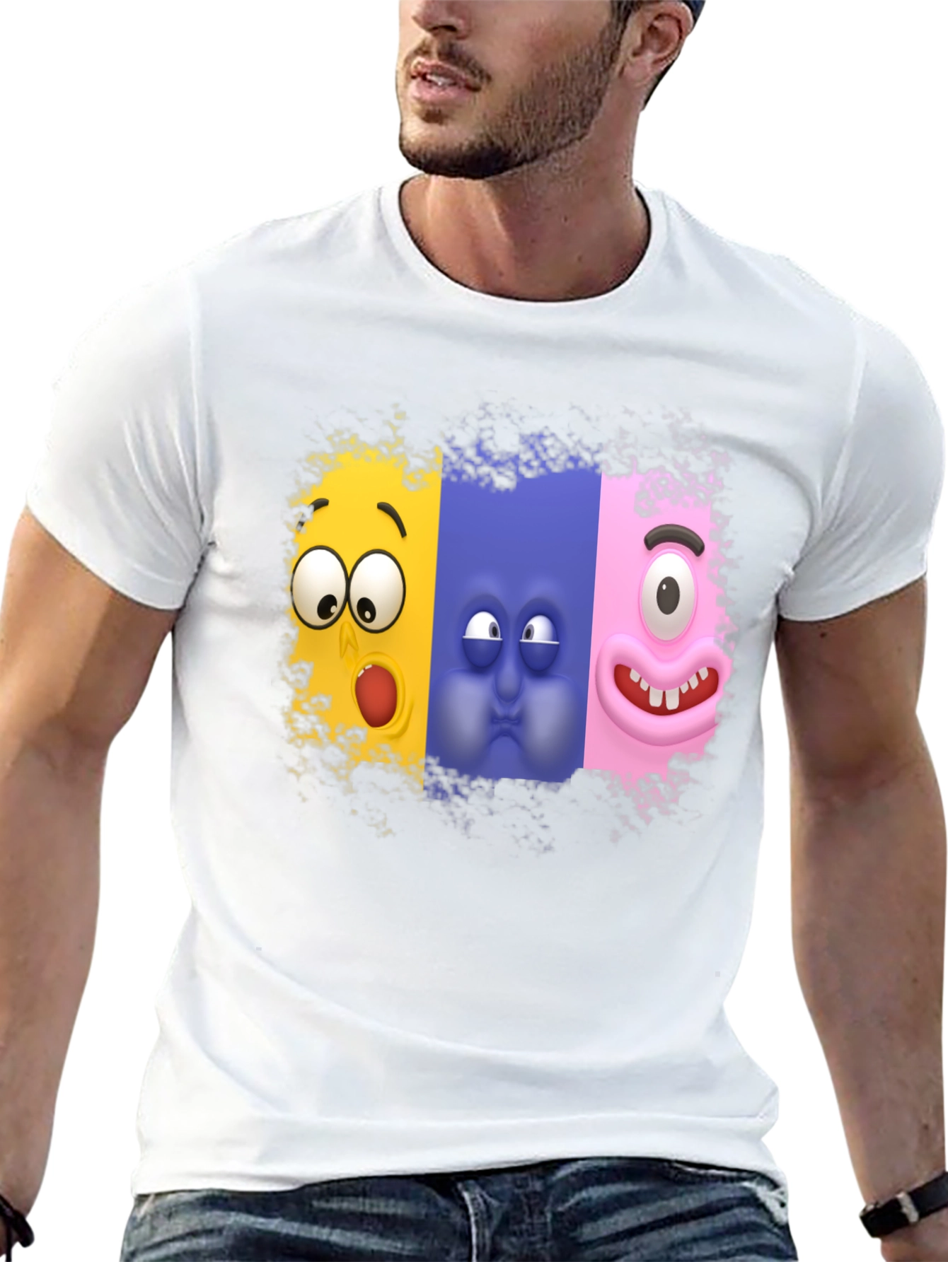 Funny Faces Graphic T-Shirt - Soft Cotton Blend