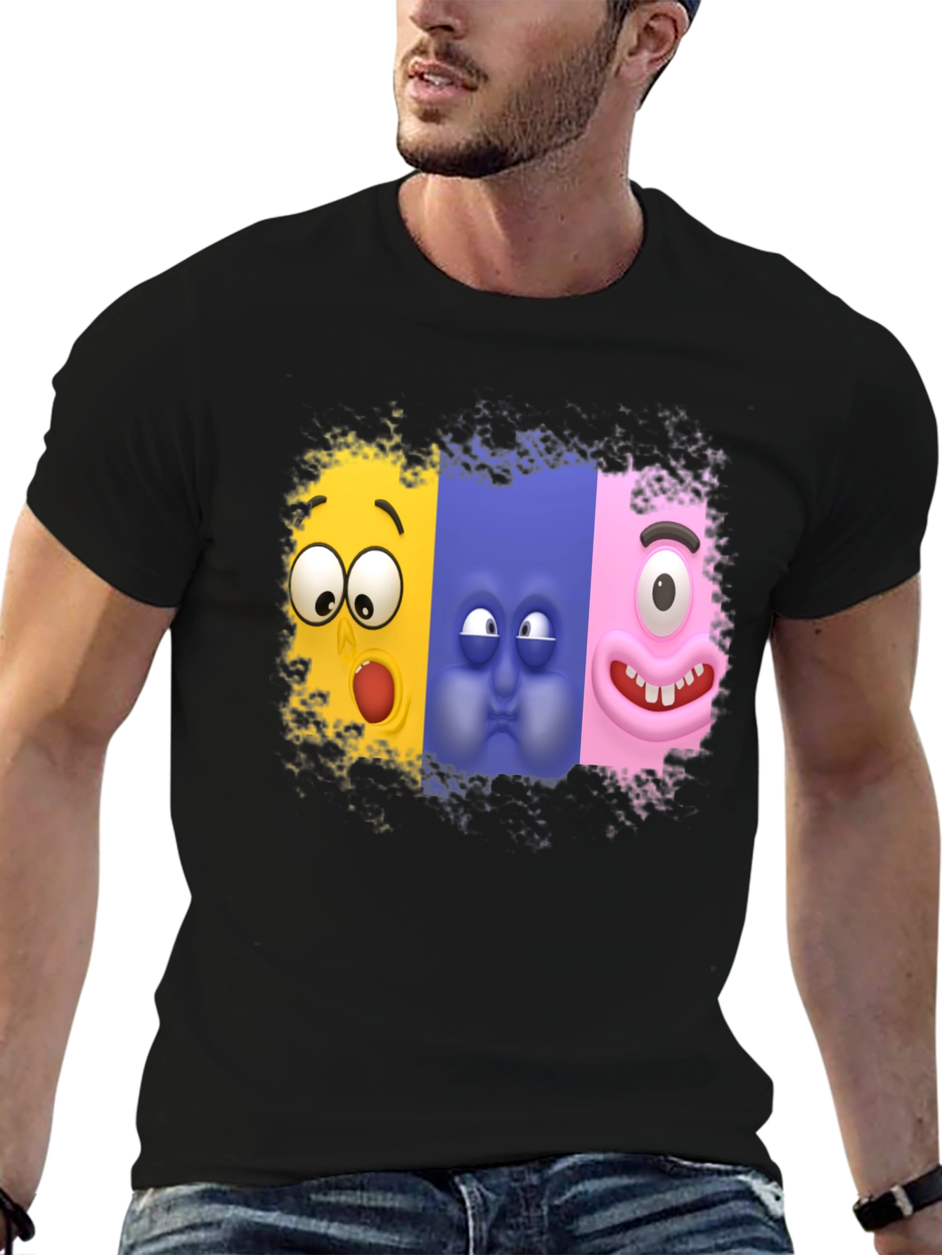 Funny Faces Graphic T-Shirt - Soft Cotton Blend