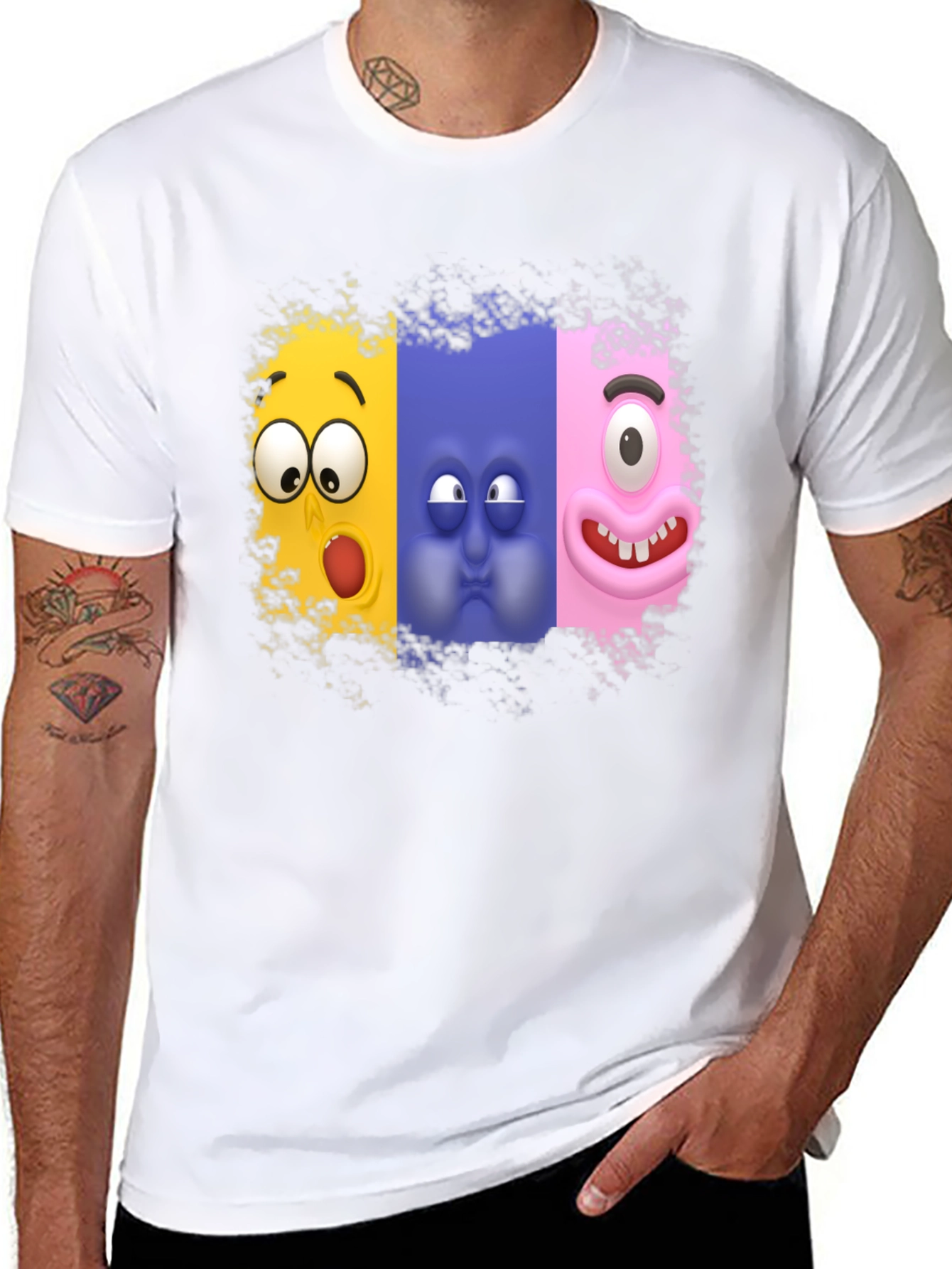 Funny Faces Graphic T-Shirt - Soft Cotton Blend