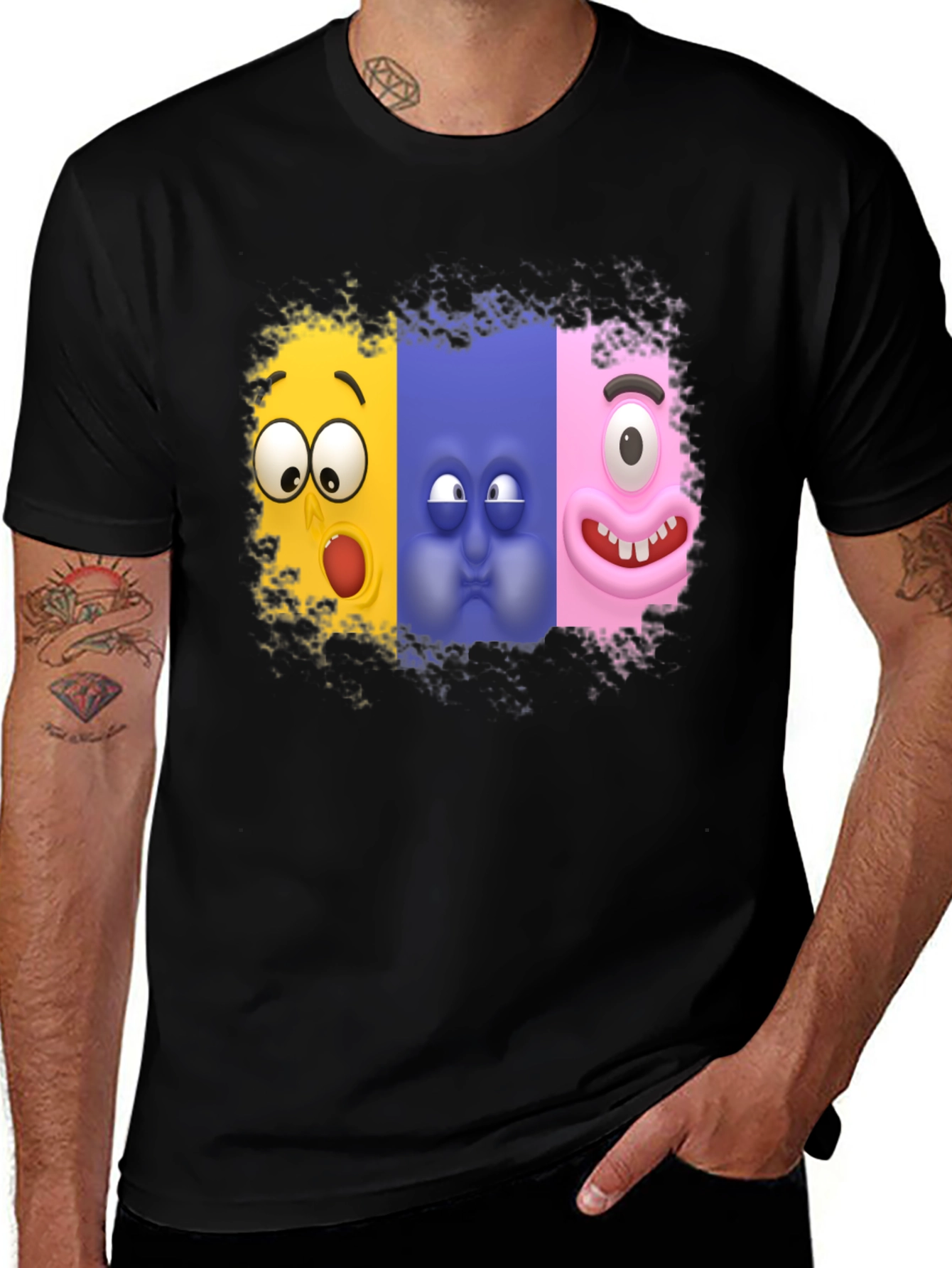 Funny Faces Graphic T-Shirt - Soft Cotton Blend