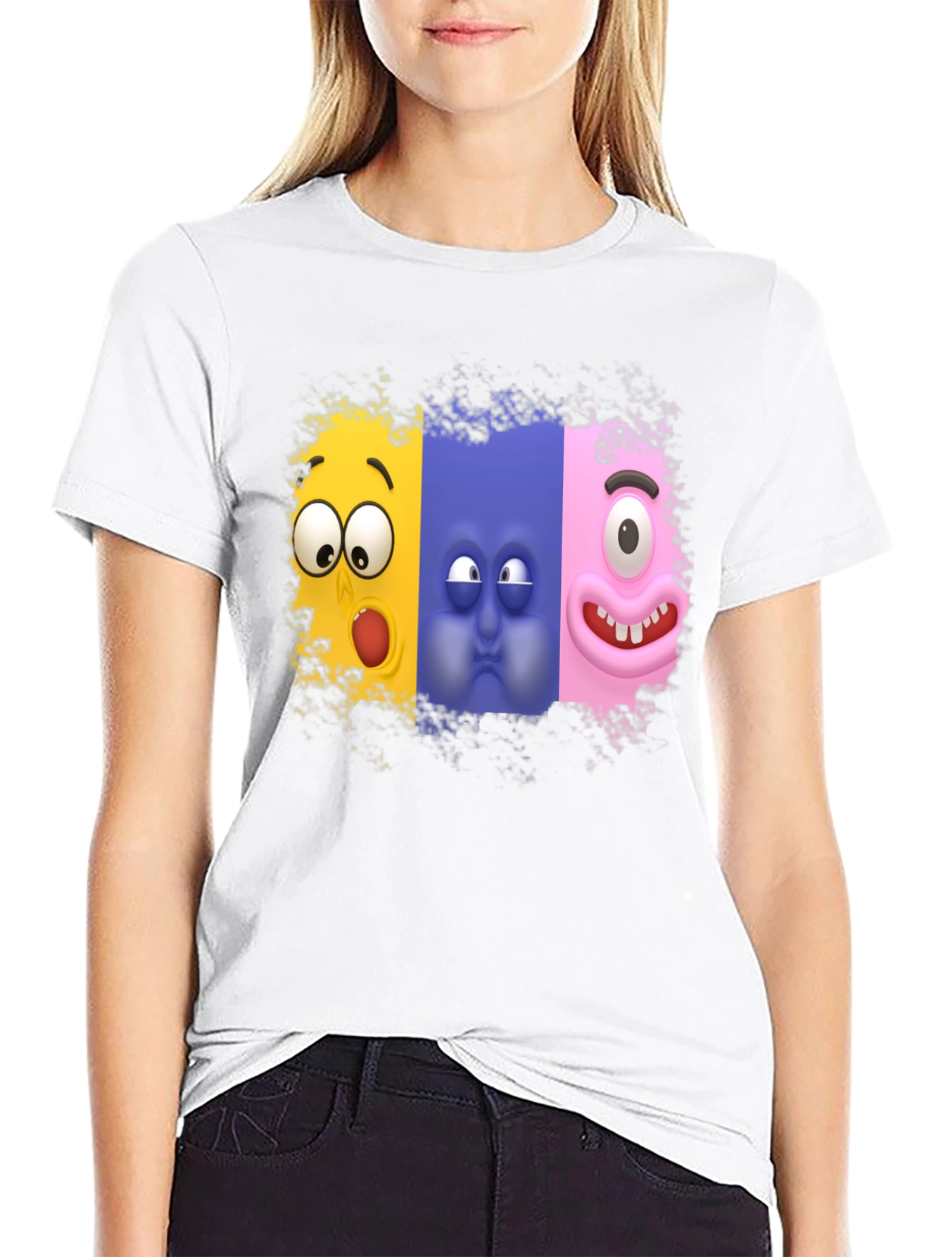 Funny Faces Graphic T-Shirt - Soft Cotton Blend