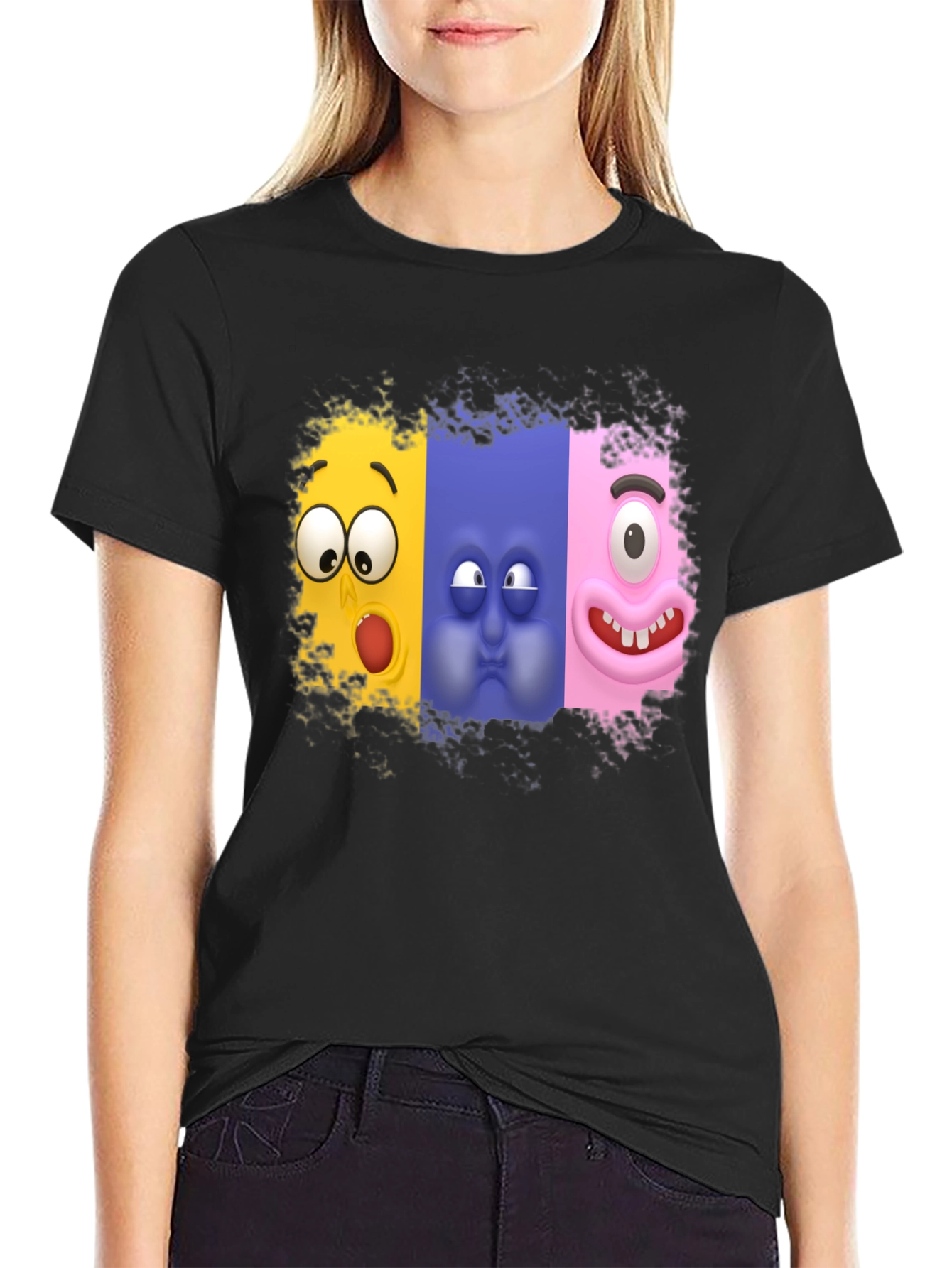 Funny Faces Graphic T-Shirt - Soft Cotton Blend