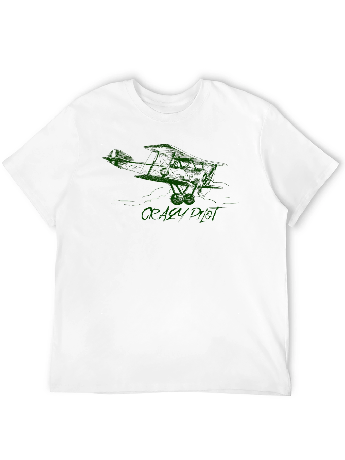 Crazy Pilot Graphic T-Shirt - Black