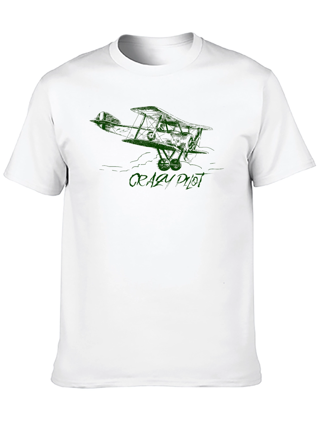 Crazy Pilot Graphic T-Shirt - Black