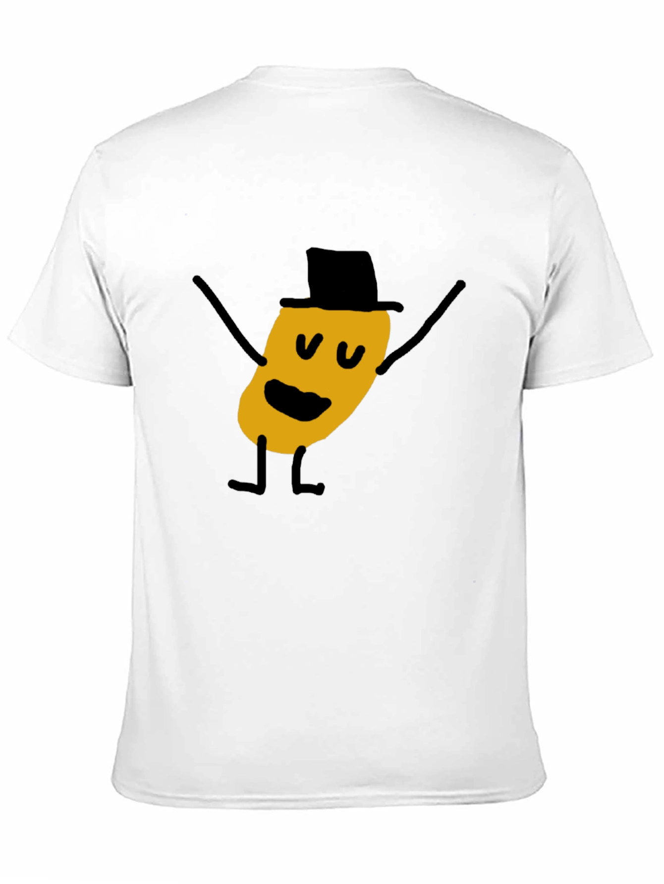 Whimsical Cartoon Character Black T-Shirt