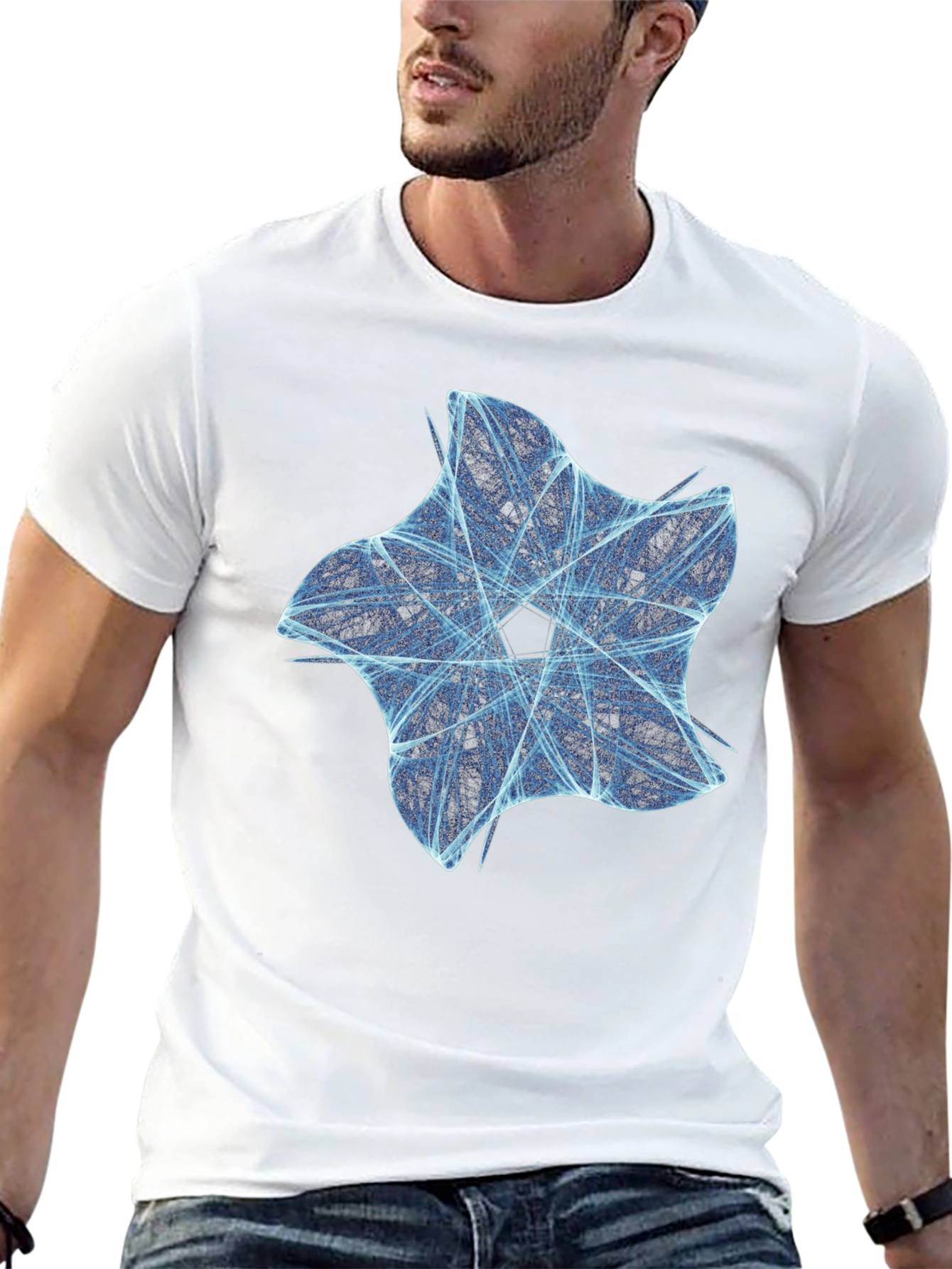 Abstract Star Graphic Tee - Modern Casual Style
