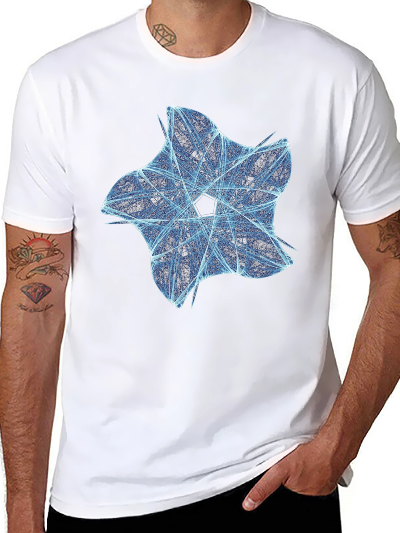 Abstract Star Graphic Tee - Modern Casual Style