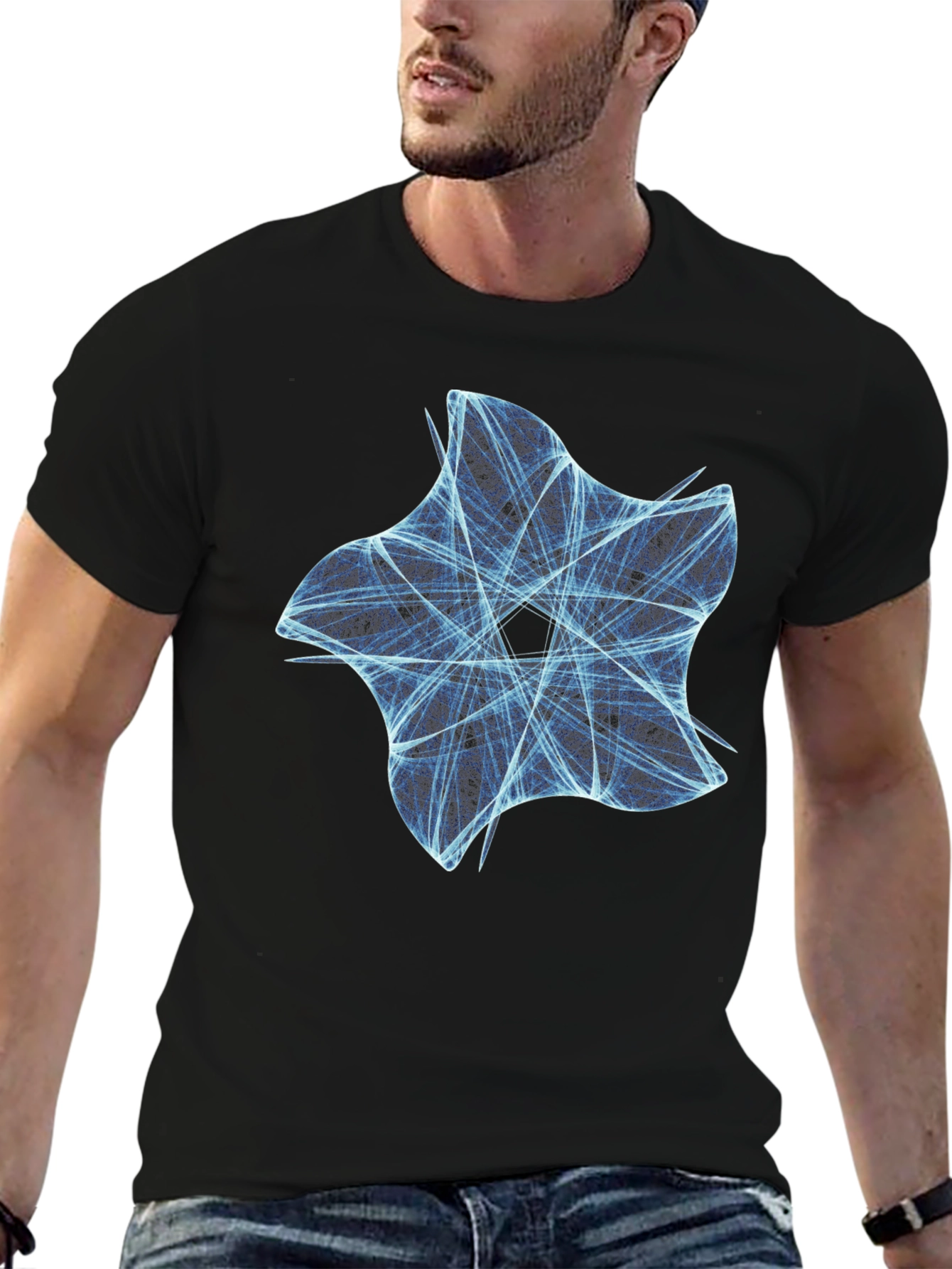 Abstract Star Graphic Tee - Modern Casual Style