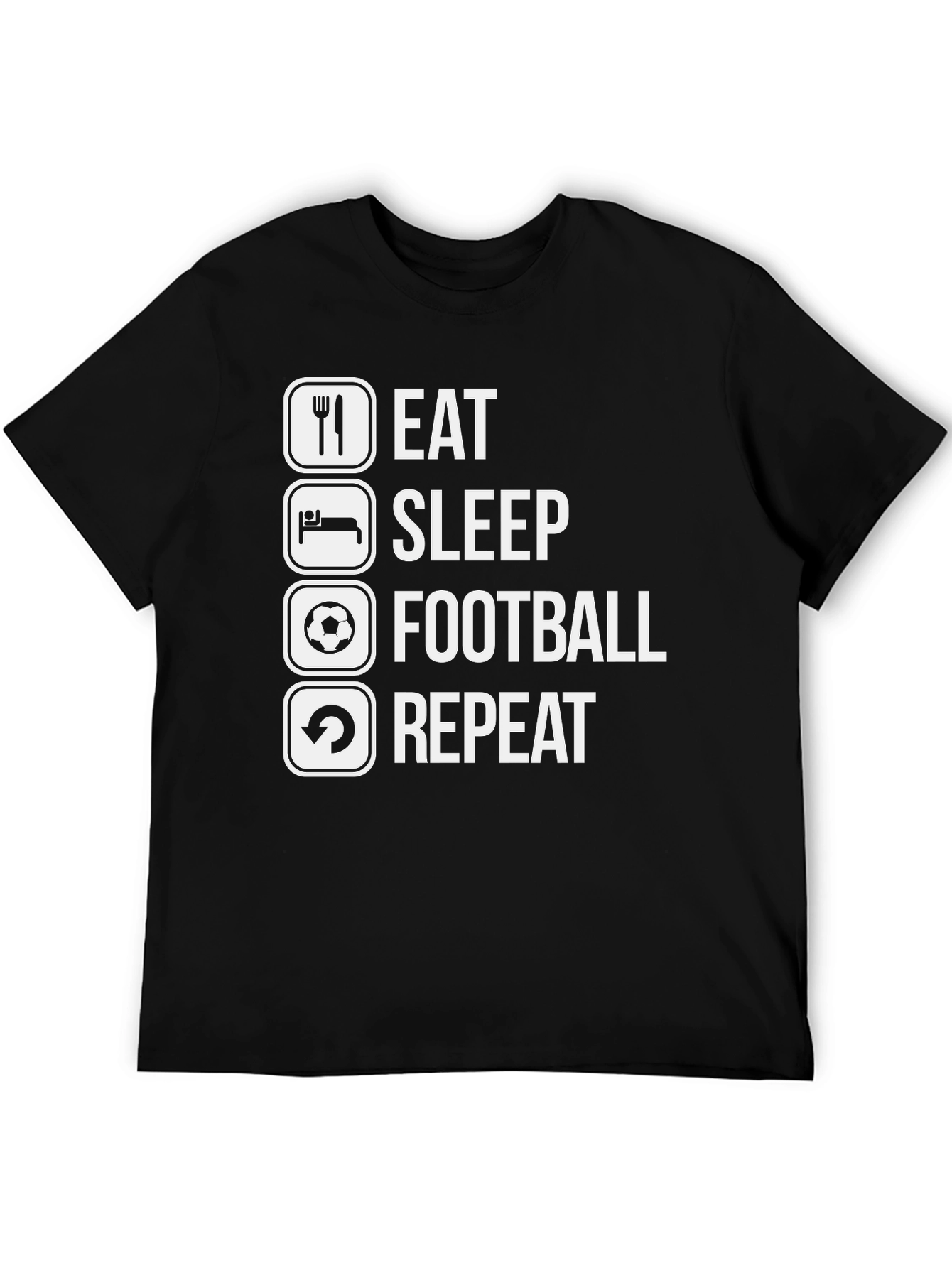Eat Sleep Football Repeat Graphic Tee