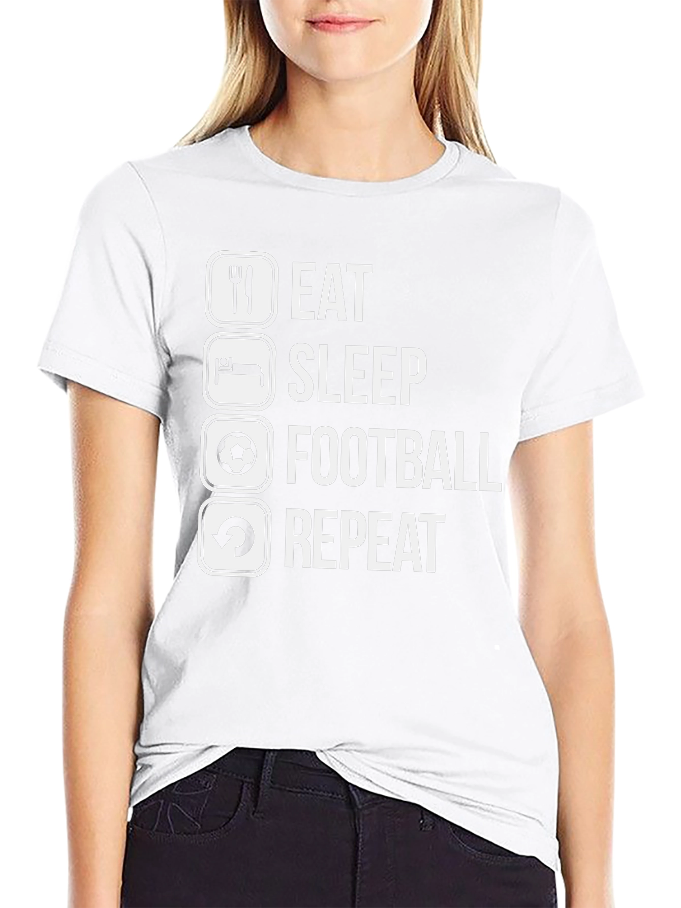 Eat Sleep Football Repeat Graphic Tee