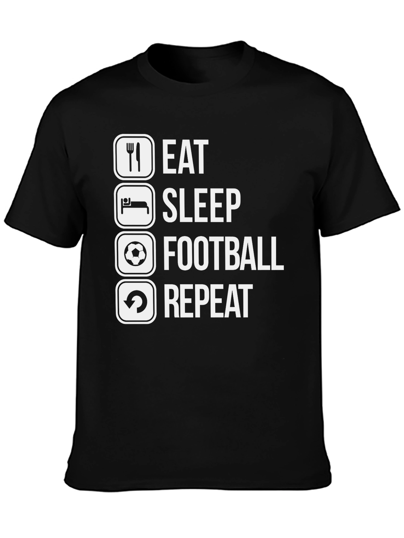 Eat Sleep Football Repeat Graphic Tee