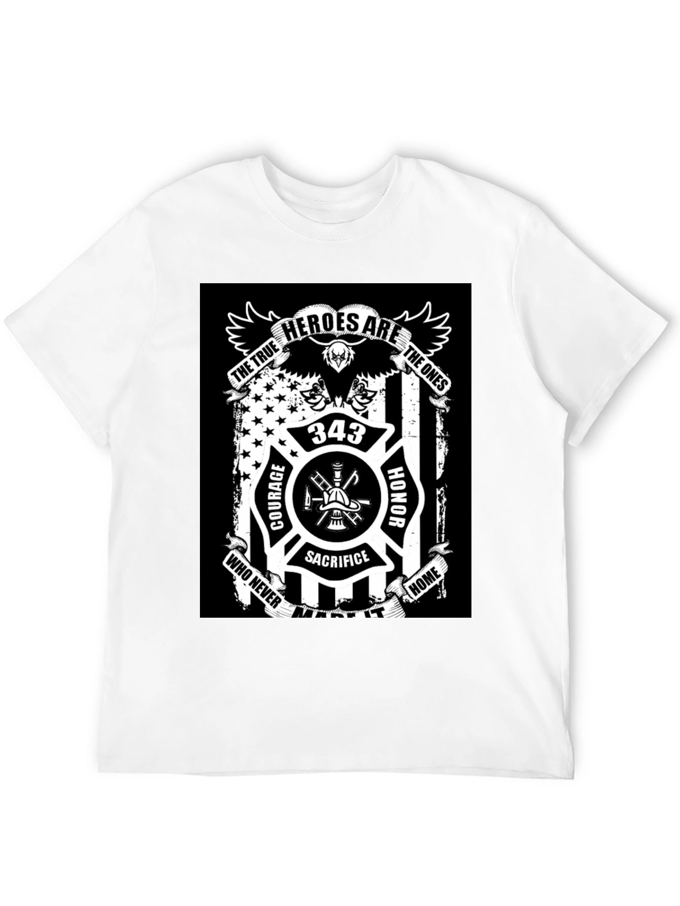 Firefighter Hero Tribute Black T-Shirt