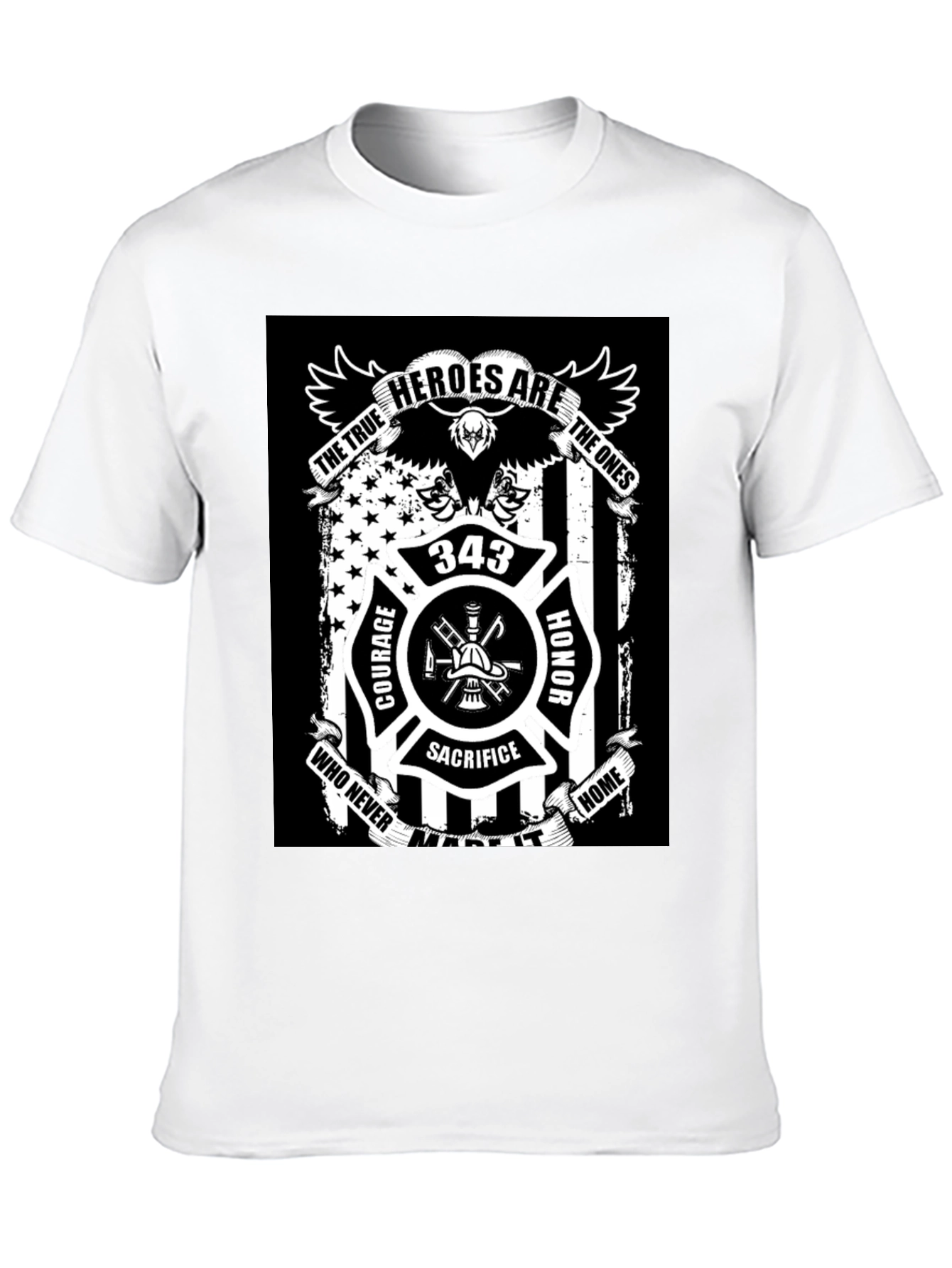 Firefighter Hero Tribute Black T-Shirt