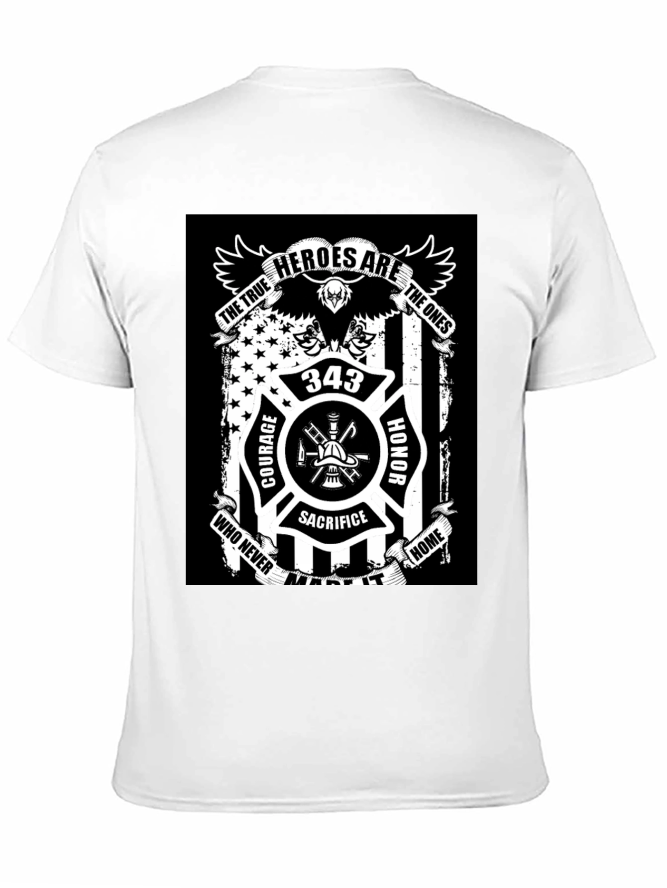 Firefighter Hero Tribute Black T-Shirt