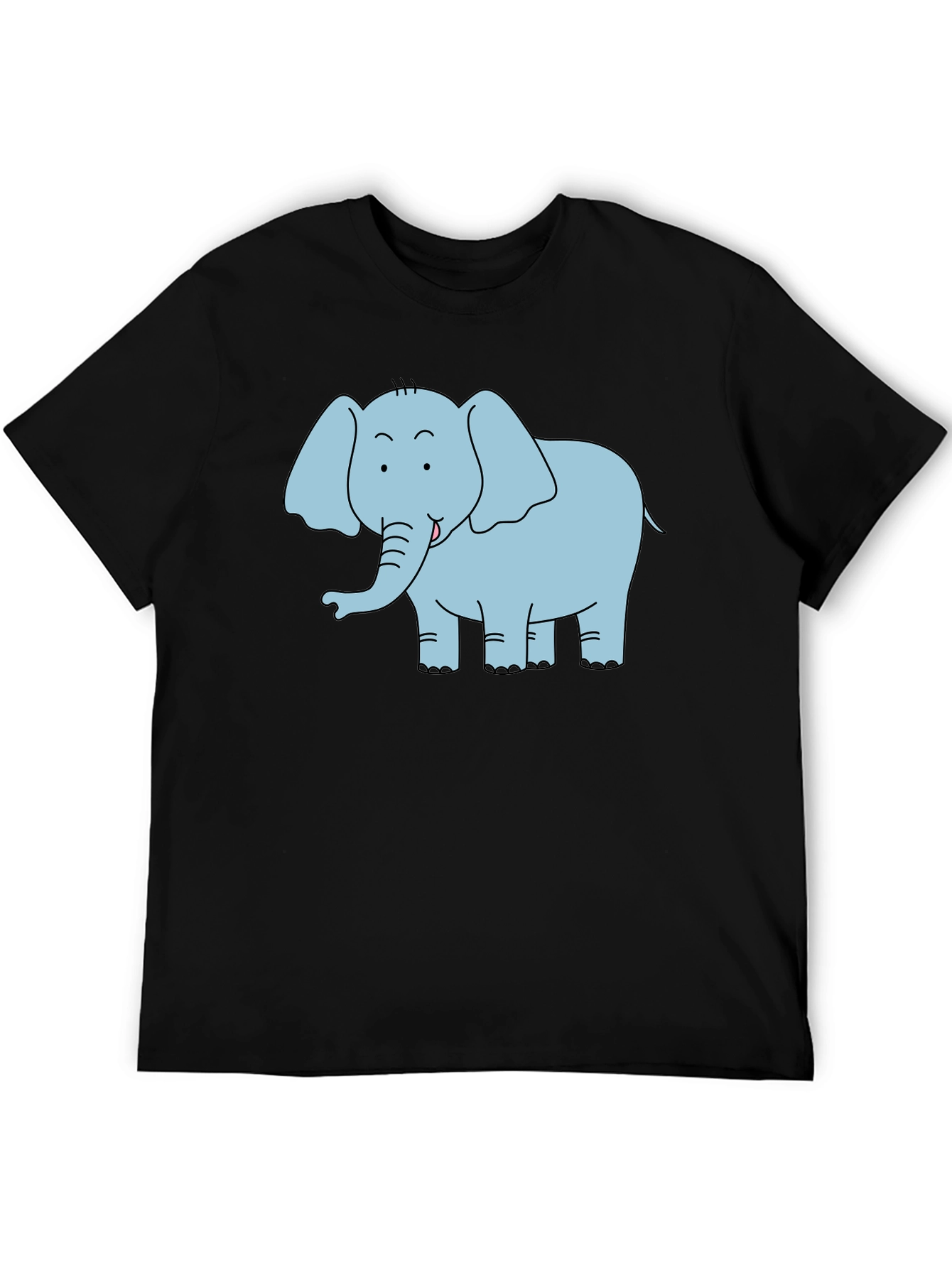 Cute Elephant Graphic T-Shirt - Black Unisex Tee