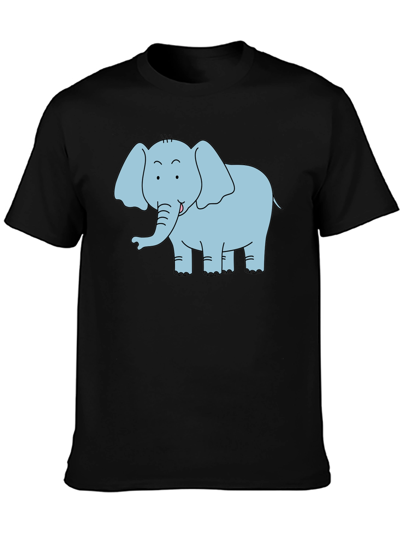 Cute Elephant Graphic T-Shirt - Black Unisex Tee