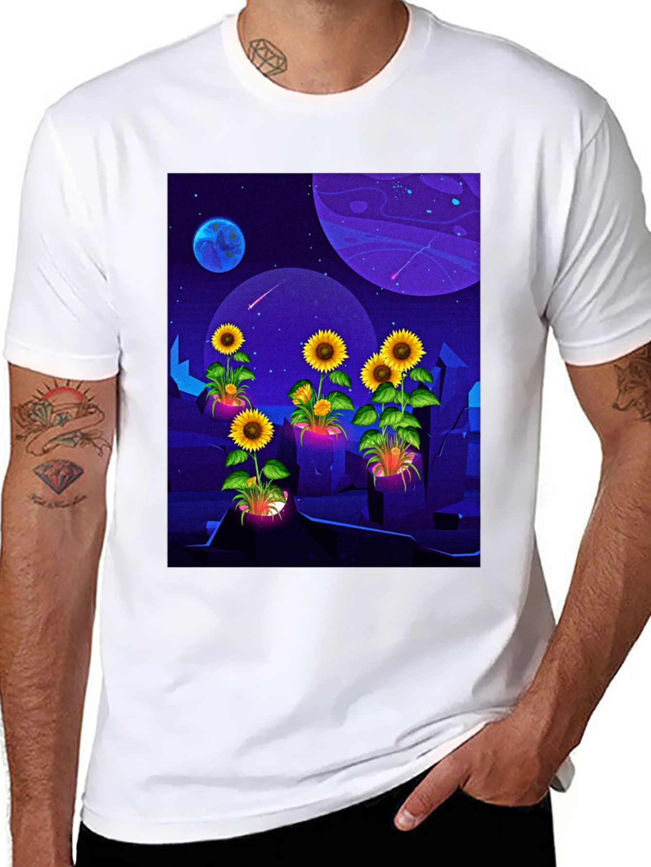 Cosmic Sunflower Graphic Tee