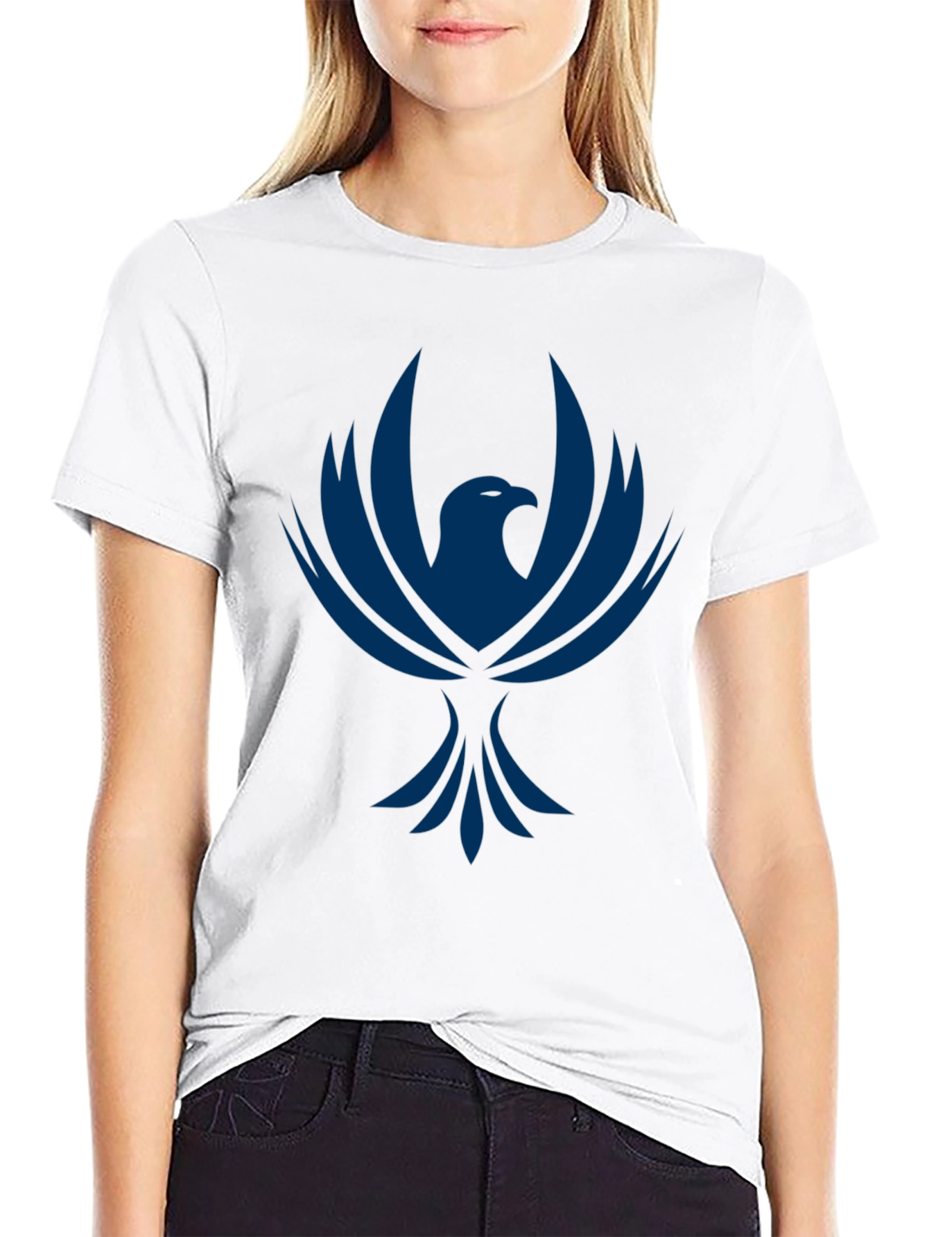 Black T-Shirt with Phoenix Graphic Print