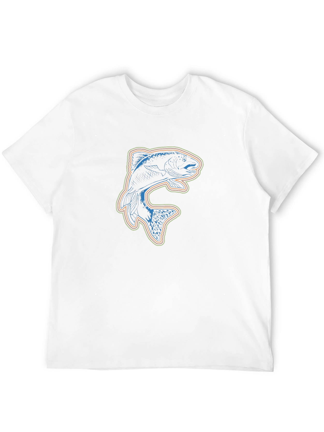 Stylish Fish Graphic Black T-Shirt