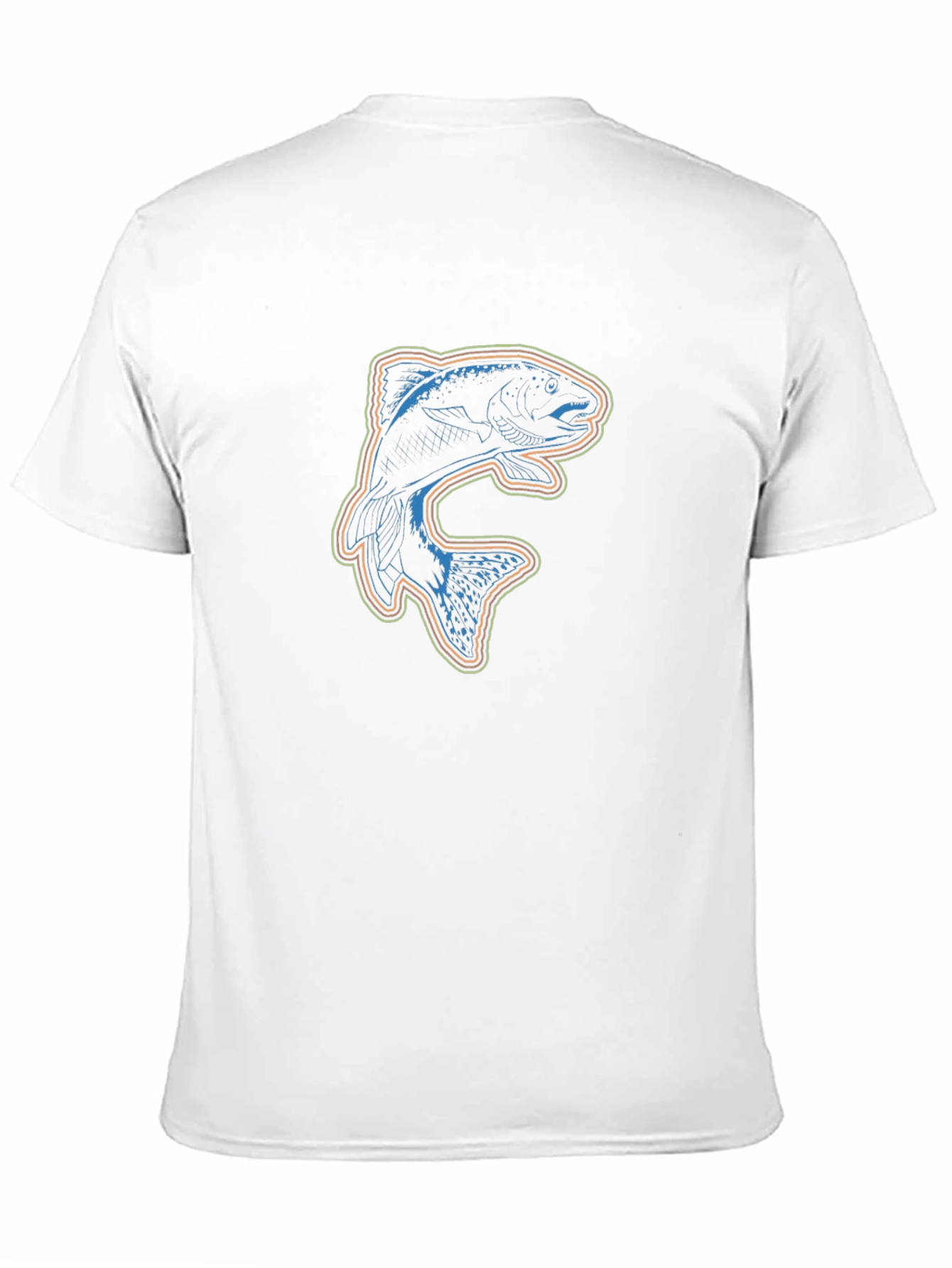 Stylish Fish Graphic Black T-Shirt
