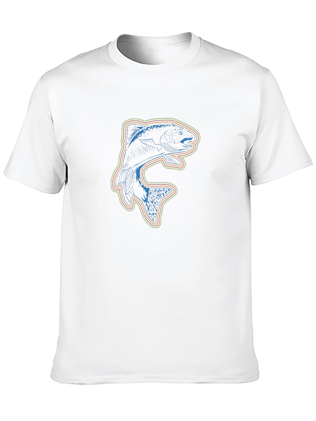 Stylish Fish Graphic Black T-Shirt