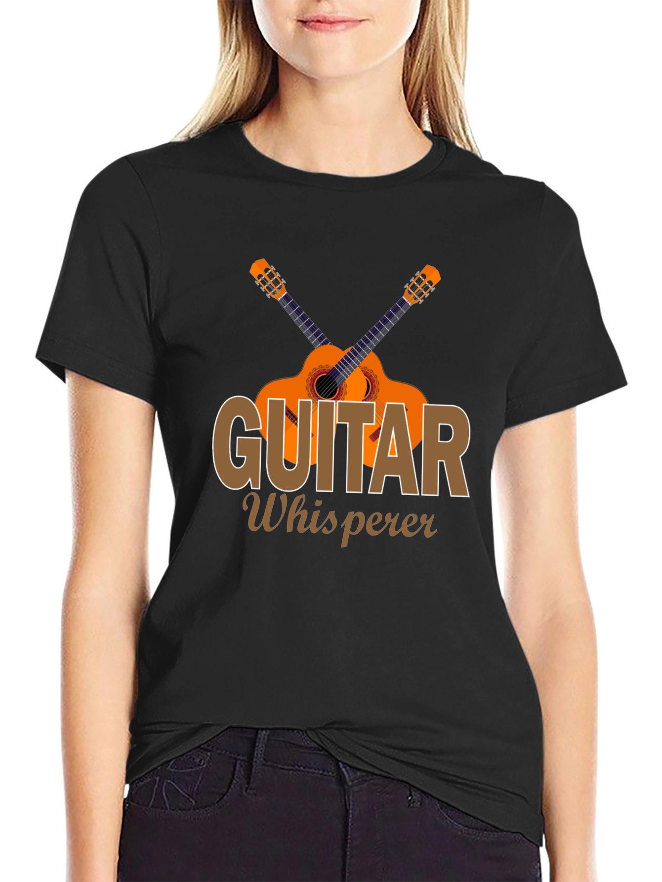Guitar Whisperer Black Graphic Tee for Music Lovers