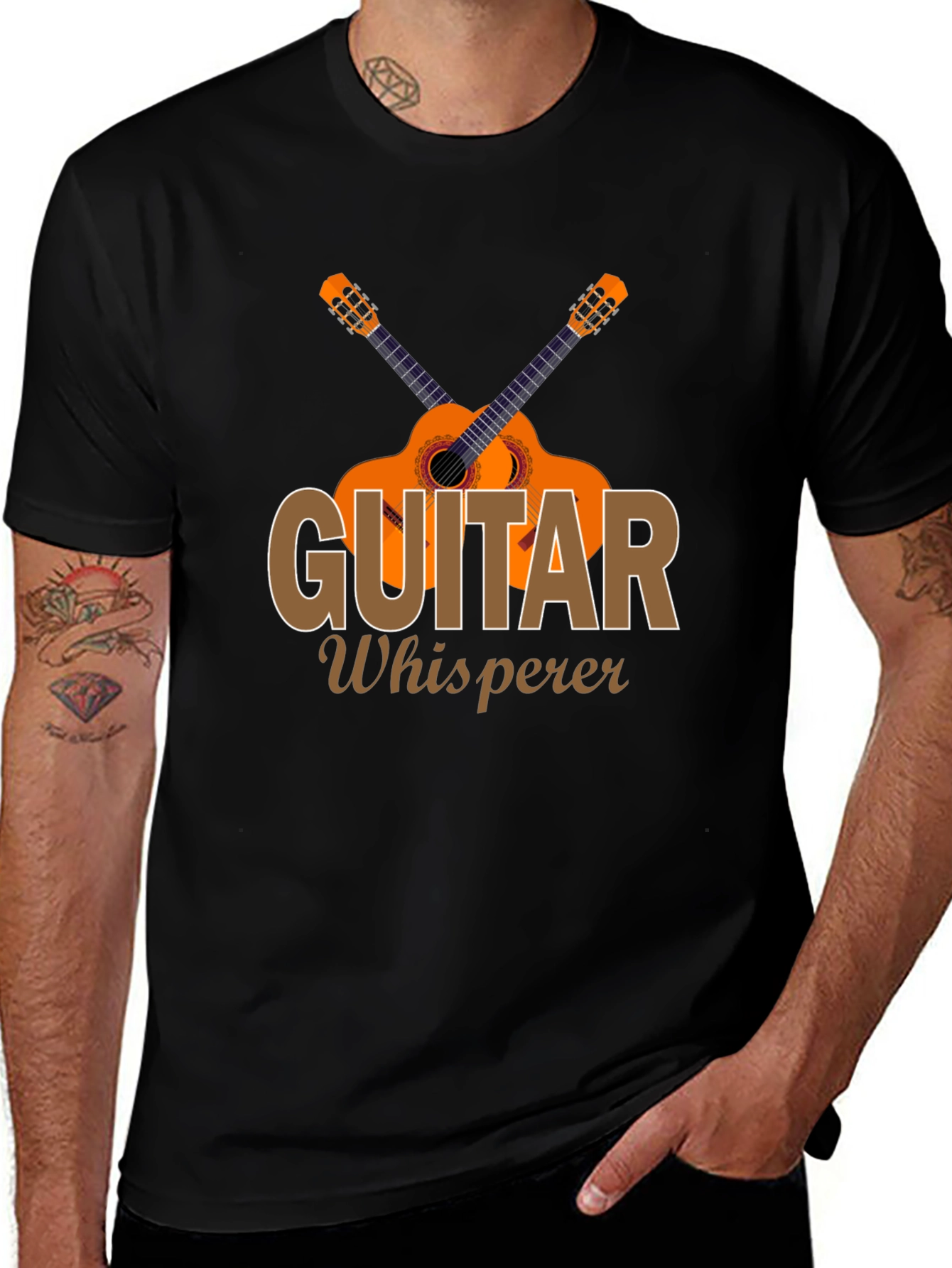 Guitar Whisperer Black Graphic Tee for Music Lovers
