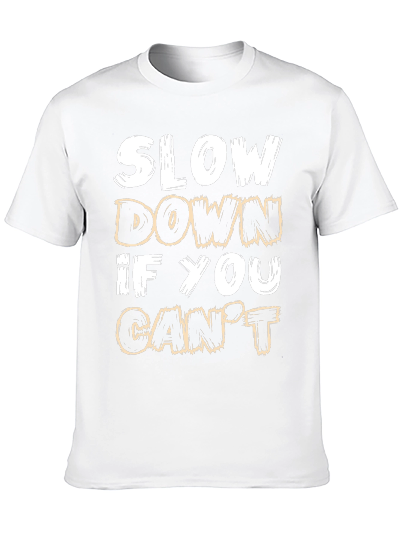 Slow Down Slogan Black T-Shirt