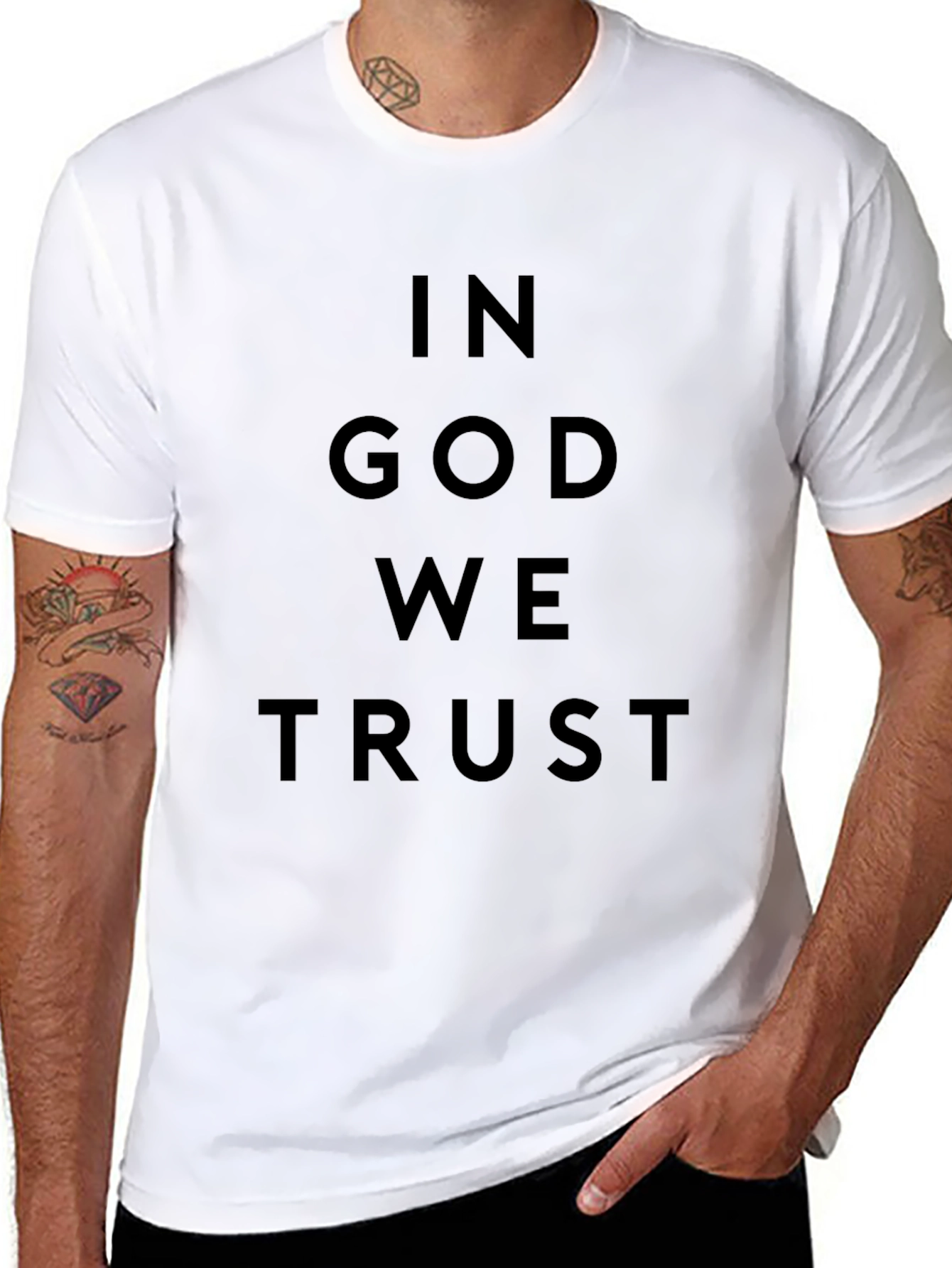 In God We Trust Black Crewneck T-Shirt