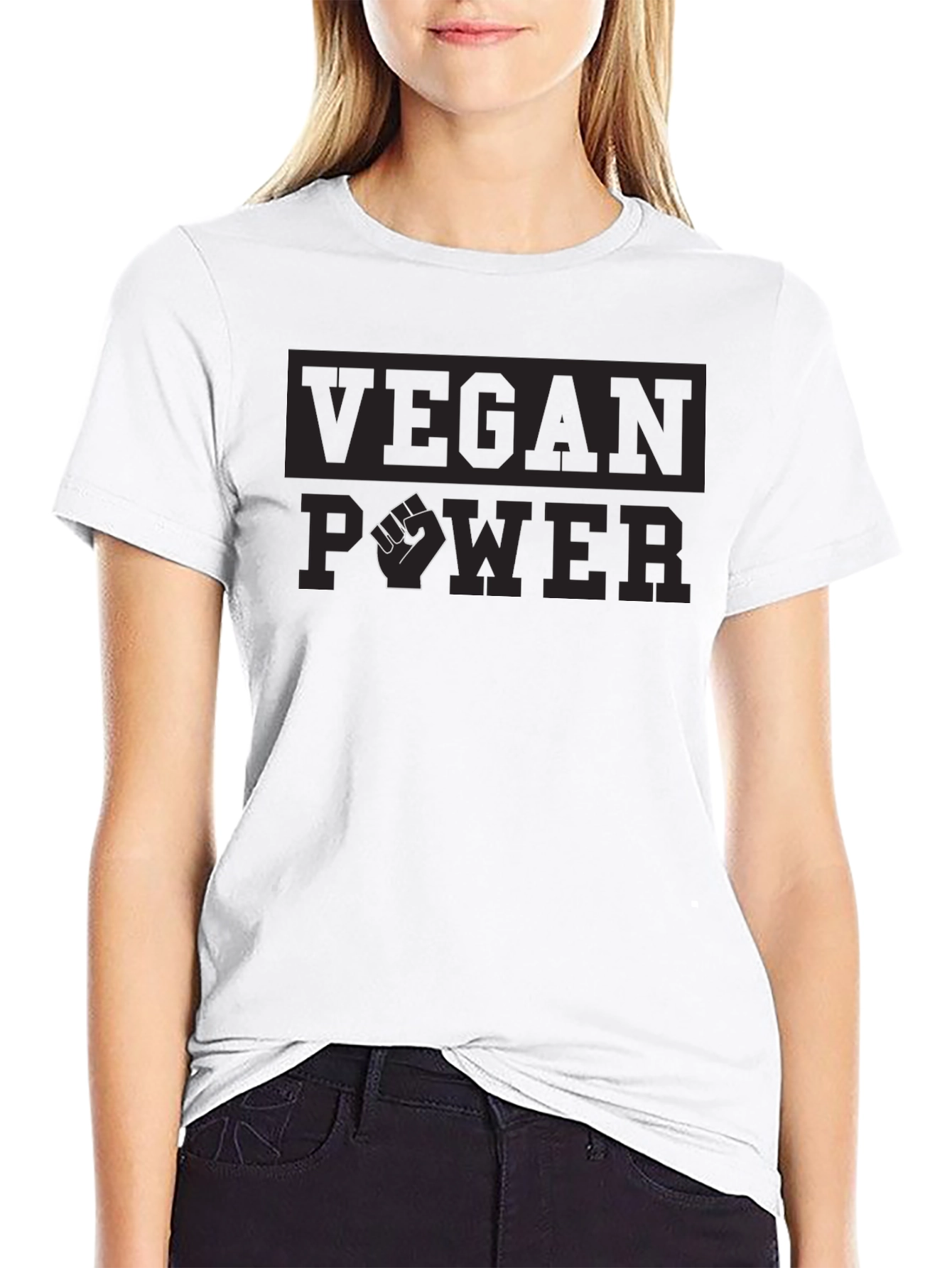 Vegan Power T-Shirt - Black Graphic Tee