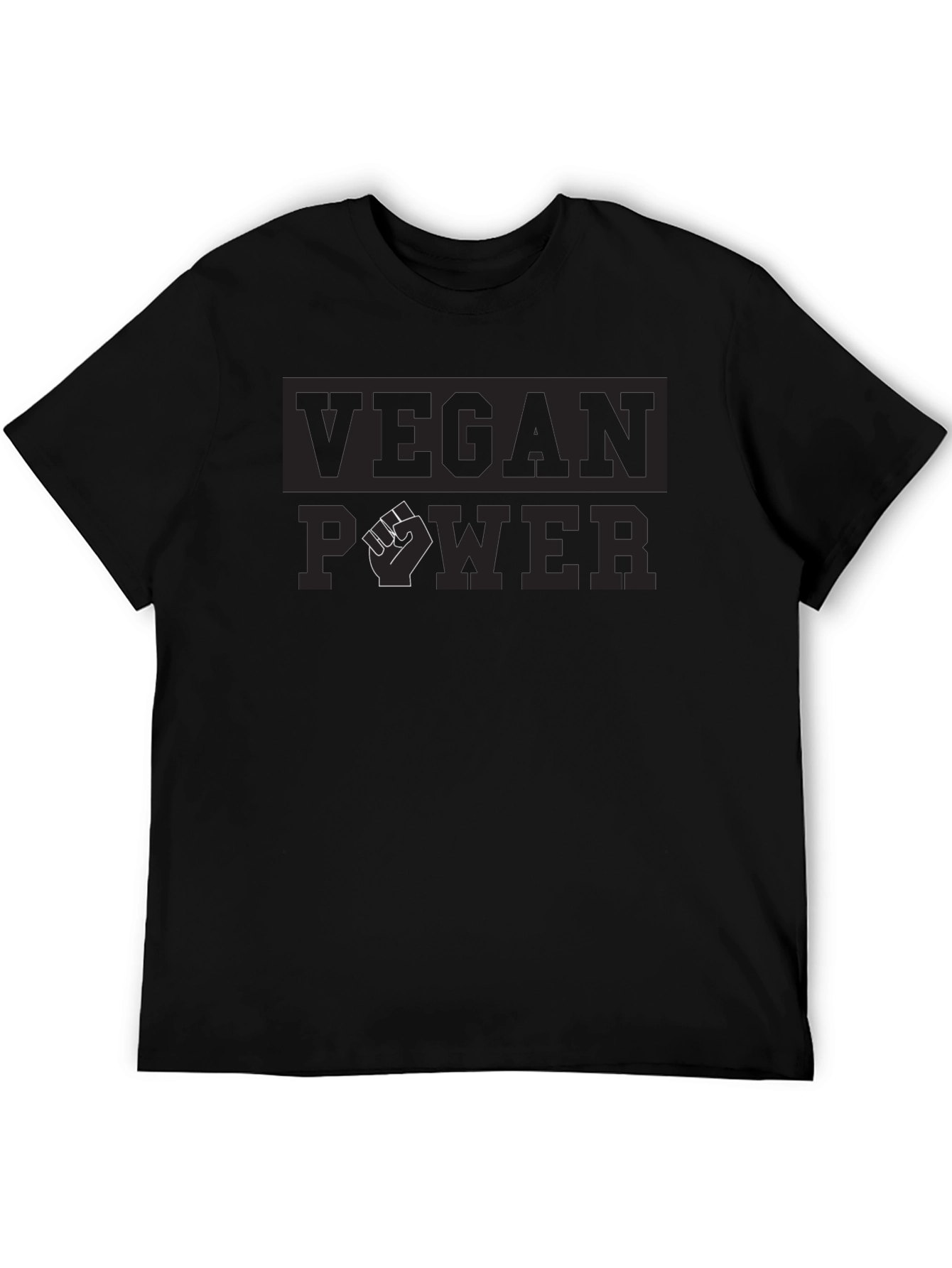 Vegan Power T-Shirt - Black Graphic Tee