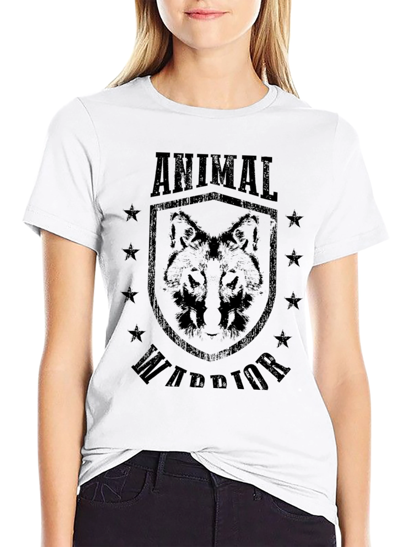Animal Warrior Graphic T-Shirt - Black