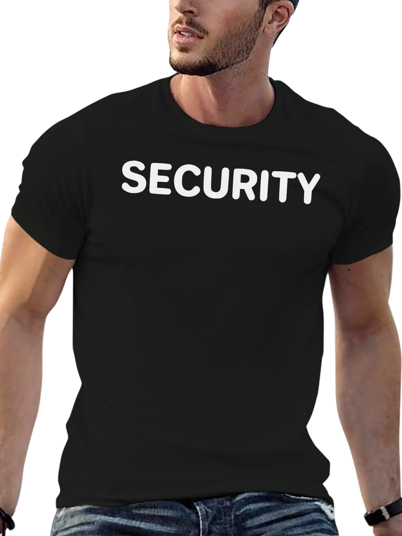 Security Crew Tee - Classic Black Cotton
