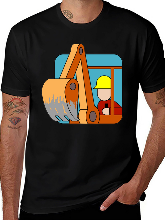 Excavator Operator Cartoon T-Shirt