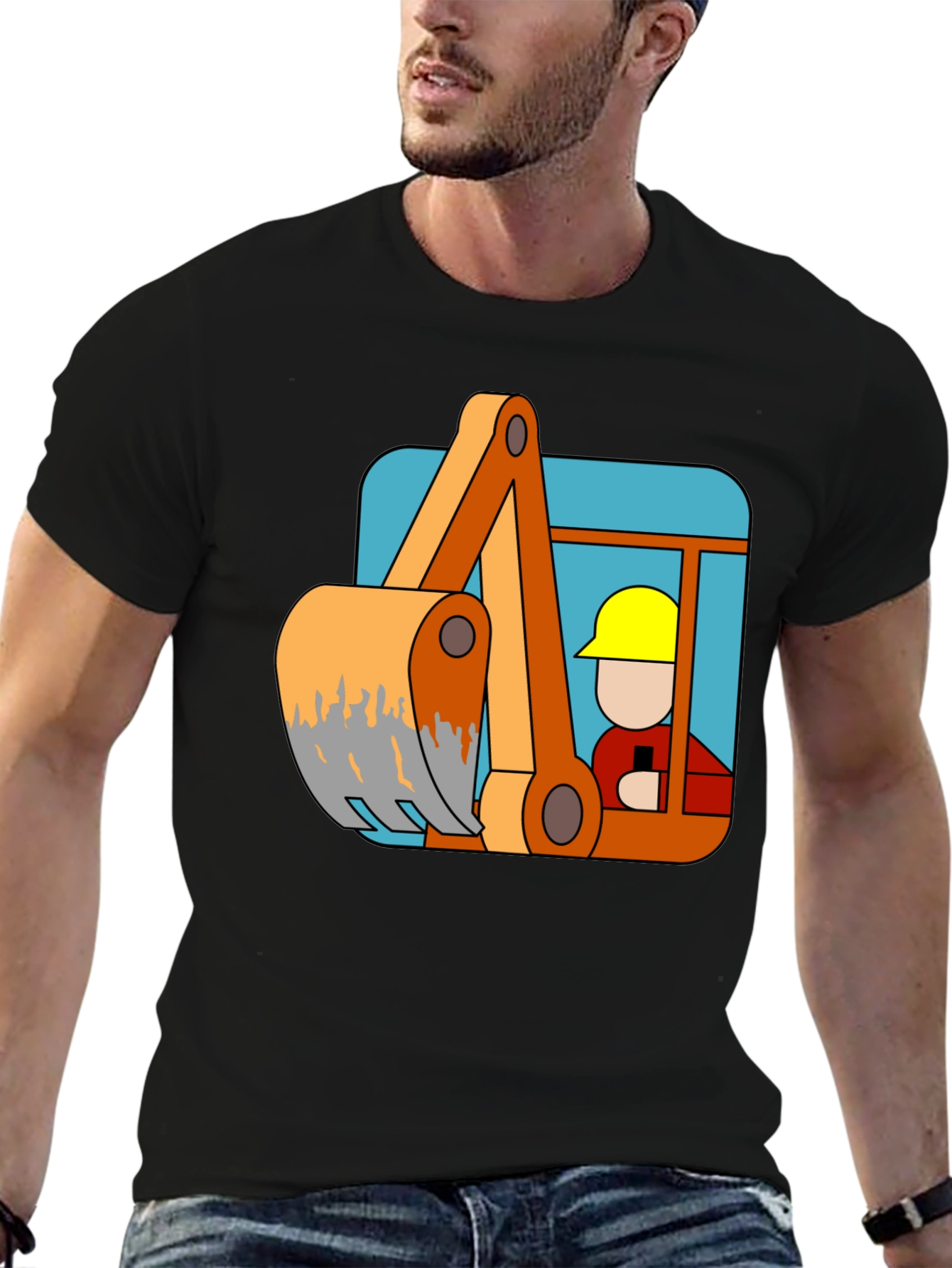 Excavator Operator Cartoon T-Shirt