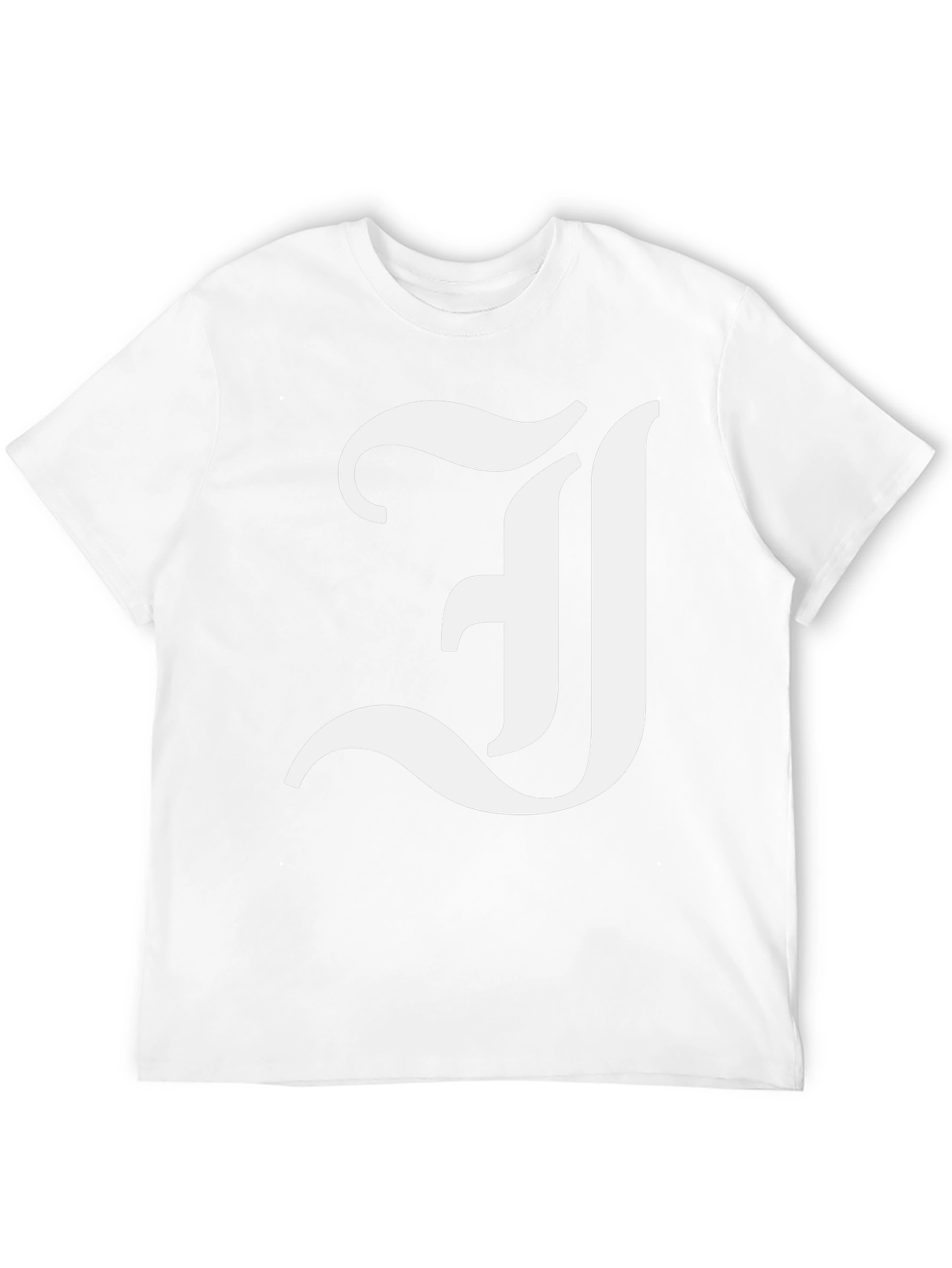Letter J Graphic Tee - Black Cotton Blend Shirt