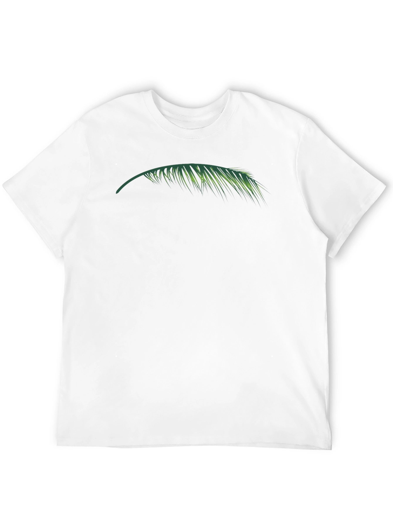 Mens Black T-Shirt with Palm Leaf Graphic
