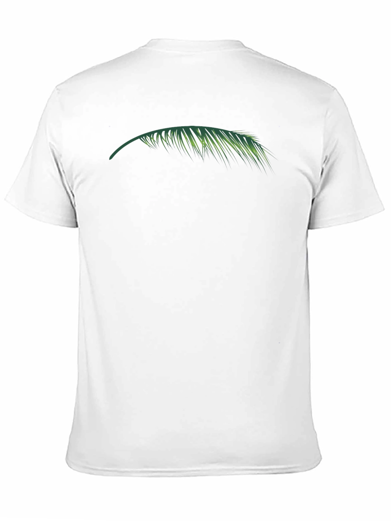 Mens Black T-Shirt with Palm Leaf Graphic