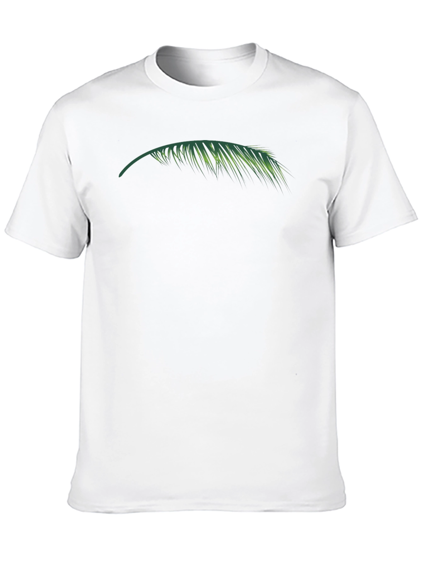 Mens Black T-Shirt with Palm Leaf Graphic
