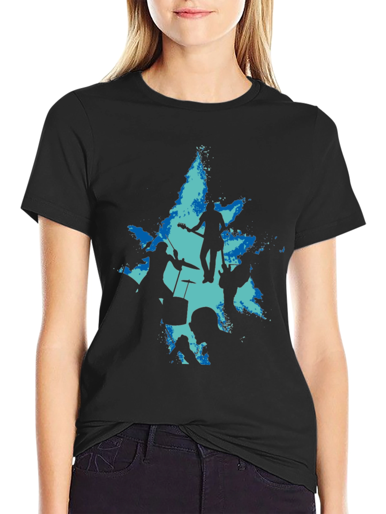 Band Silhouette Graphic Tee - Black T-Shirt