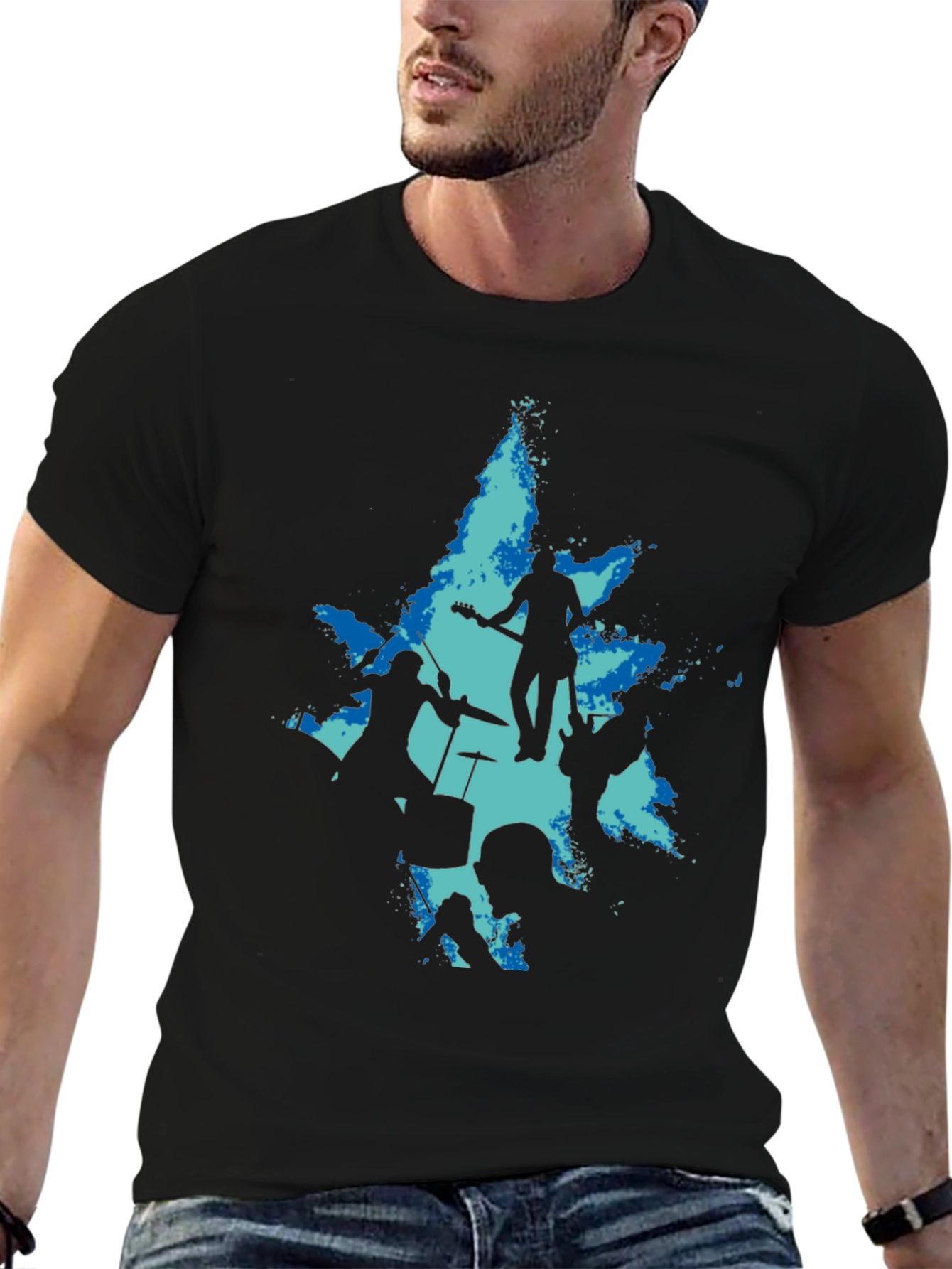 Band Silhouette Graphic Tee - Black T-Shirt