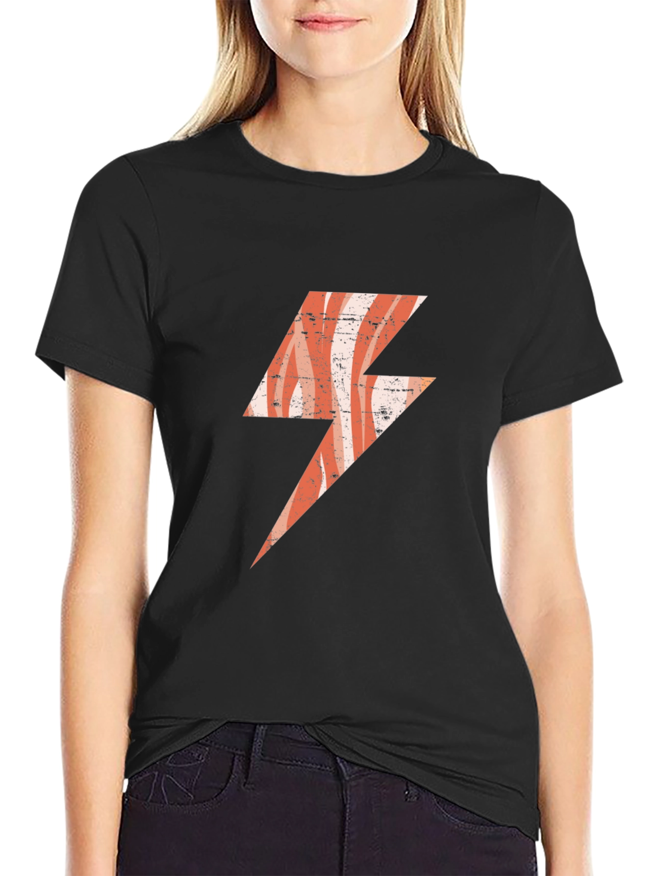 Retro Lightning Bolt Graphic T-Shirt