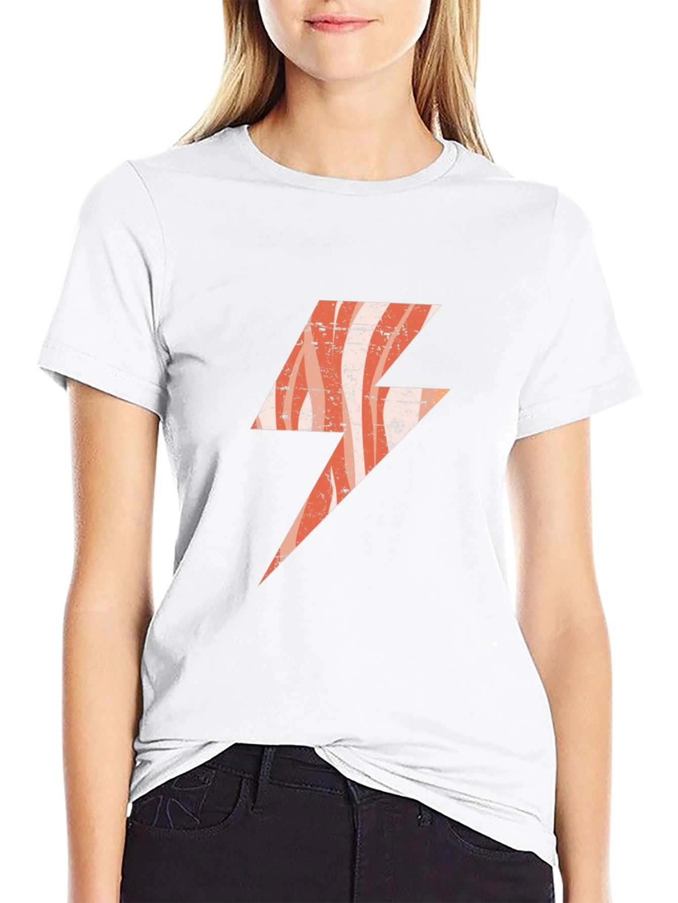 Retro Lightning Bolt Graphic T-Shirt