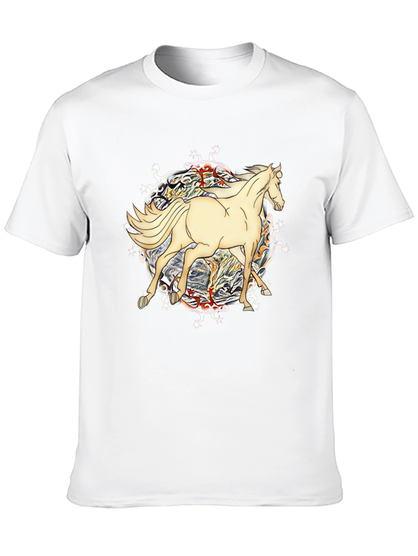 Horse Graphic Tee - Unique Design Black T-Shirt